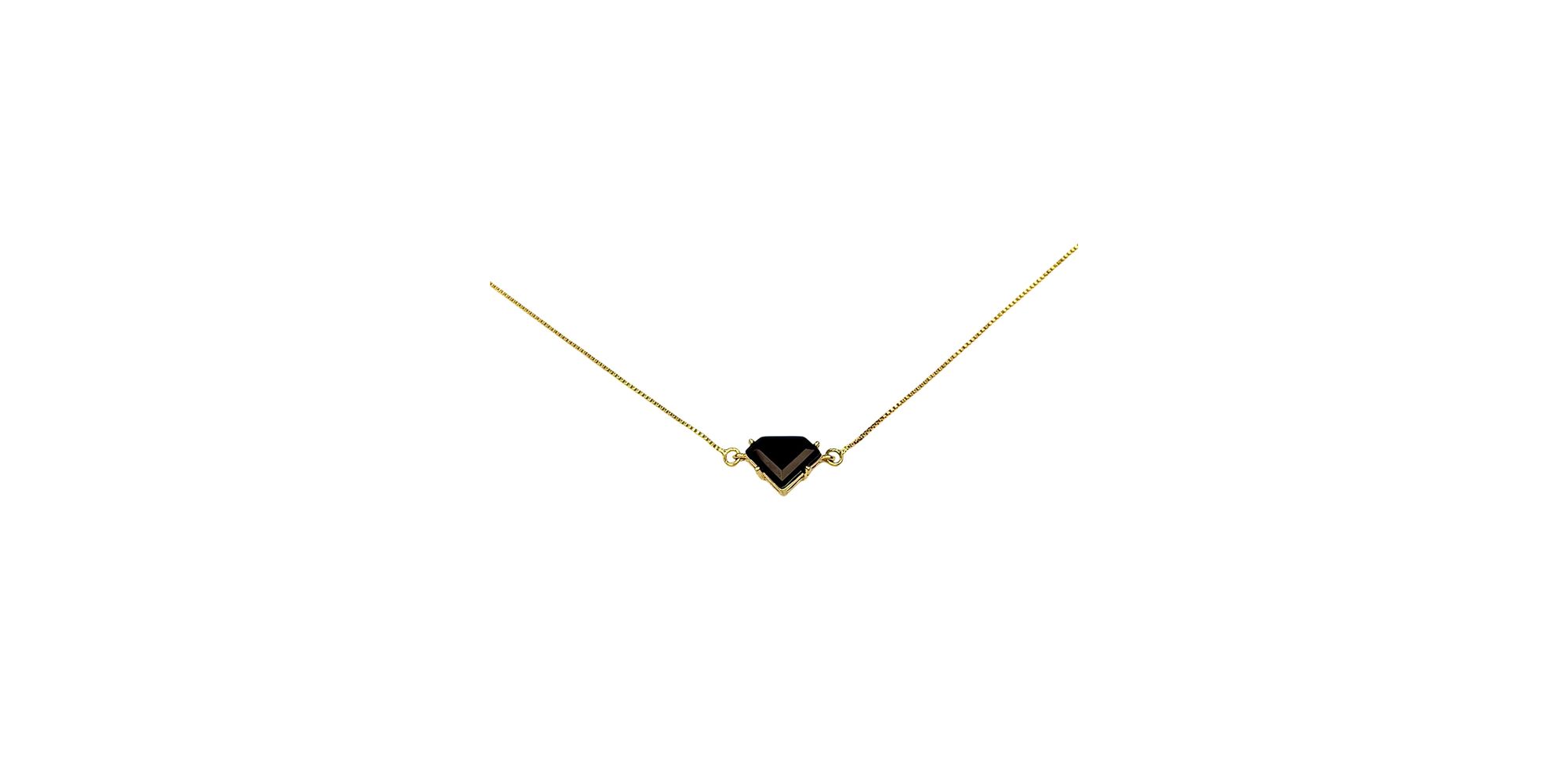 Colar Diamante Preto 46/0.8 Banhado A Ouro 18K