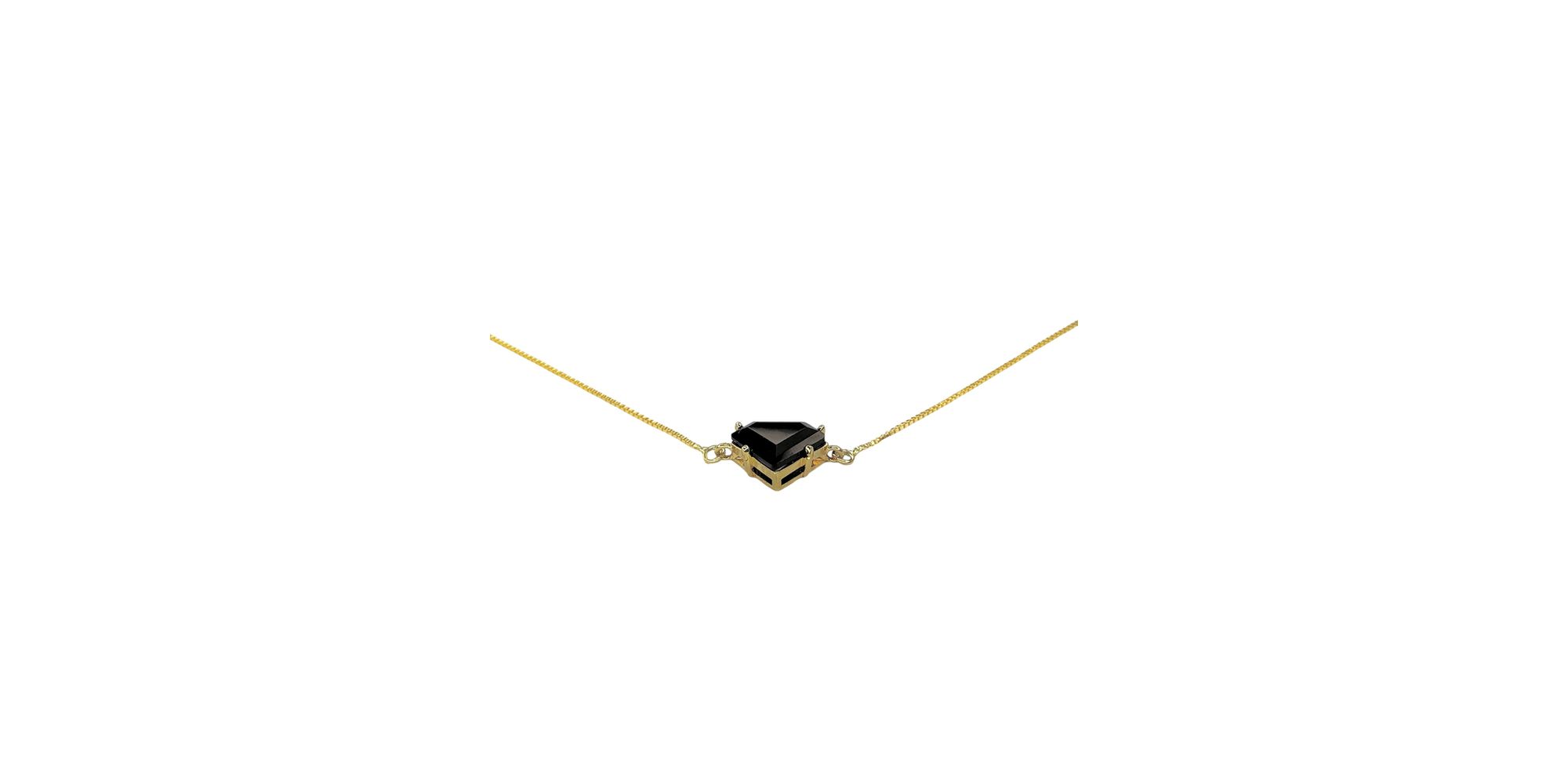 Colar Diamante Preto 46/0.8 Banhado A Ouro 18K