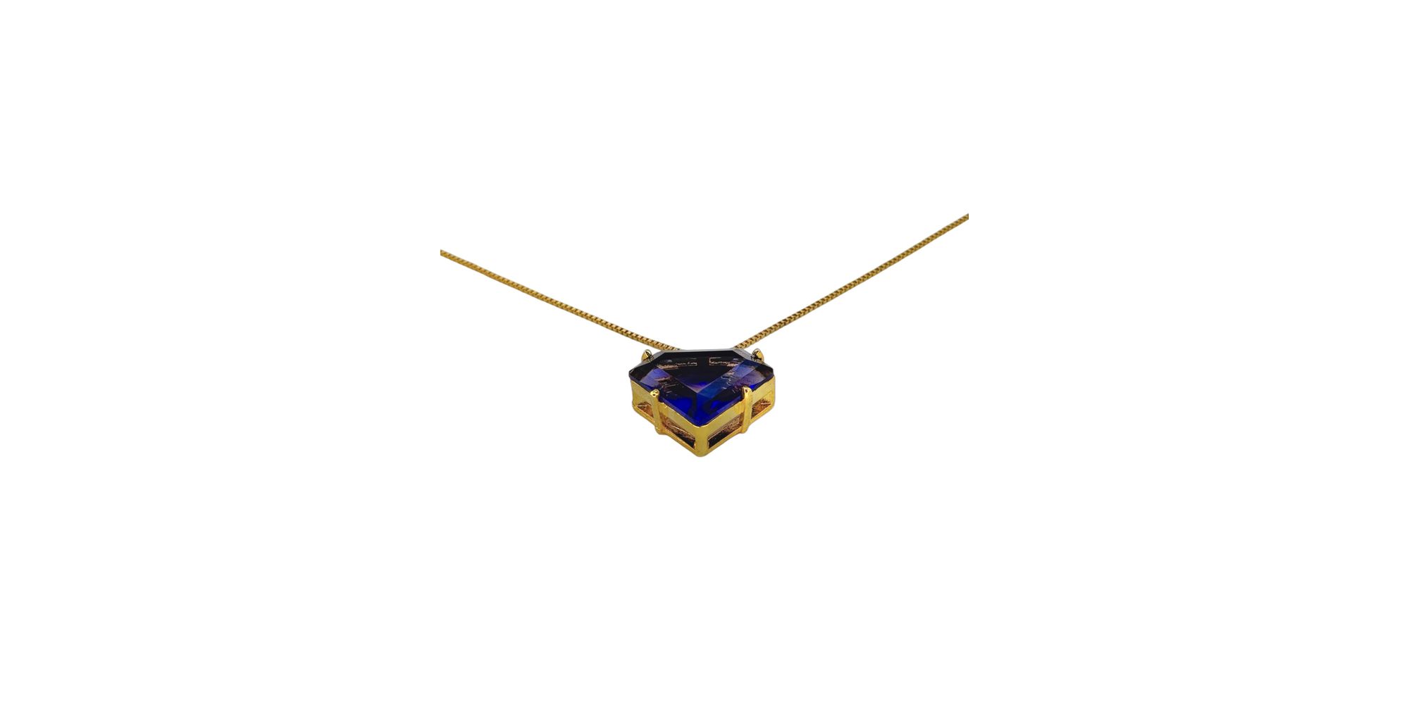 Colar Diamante Roxo Banhado A ouro 18K