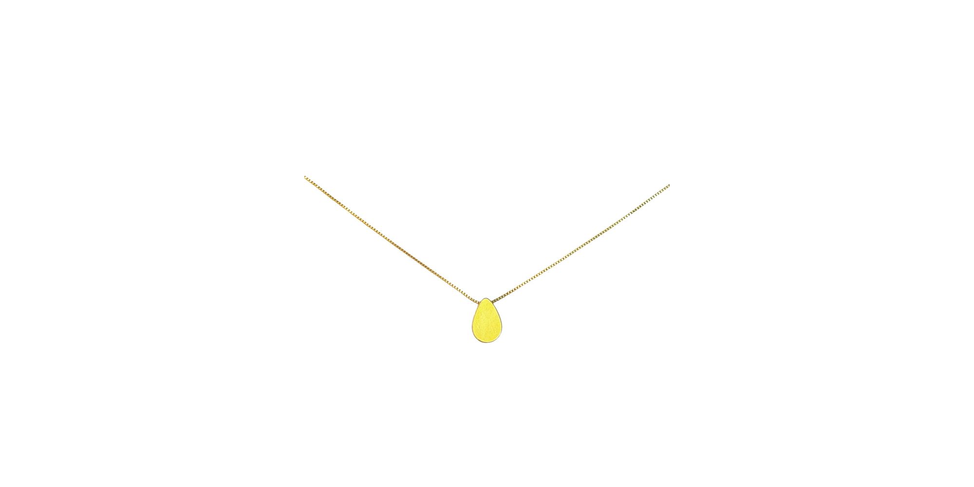 Colar Gota Lisa Passante Banhado A Ouro 18K
