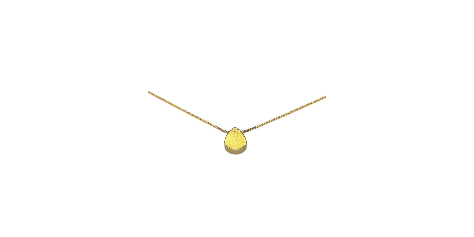 Colar Gota Lisa Passante Banhado A Ouro 18K