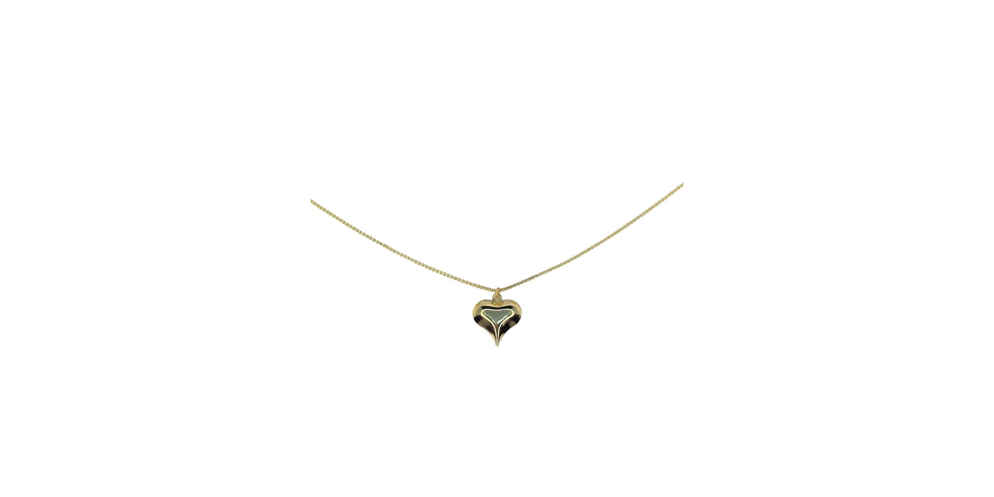 Colar Coração Pontiagudo Banhado A Ouro 18K