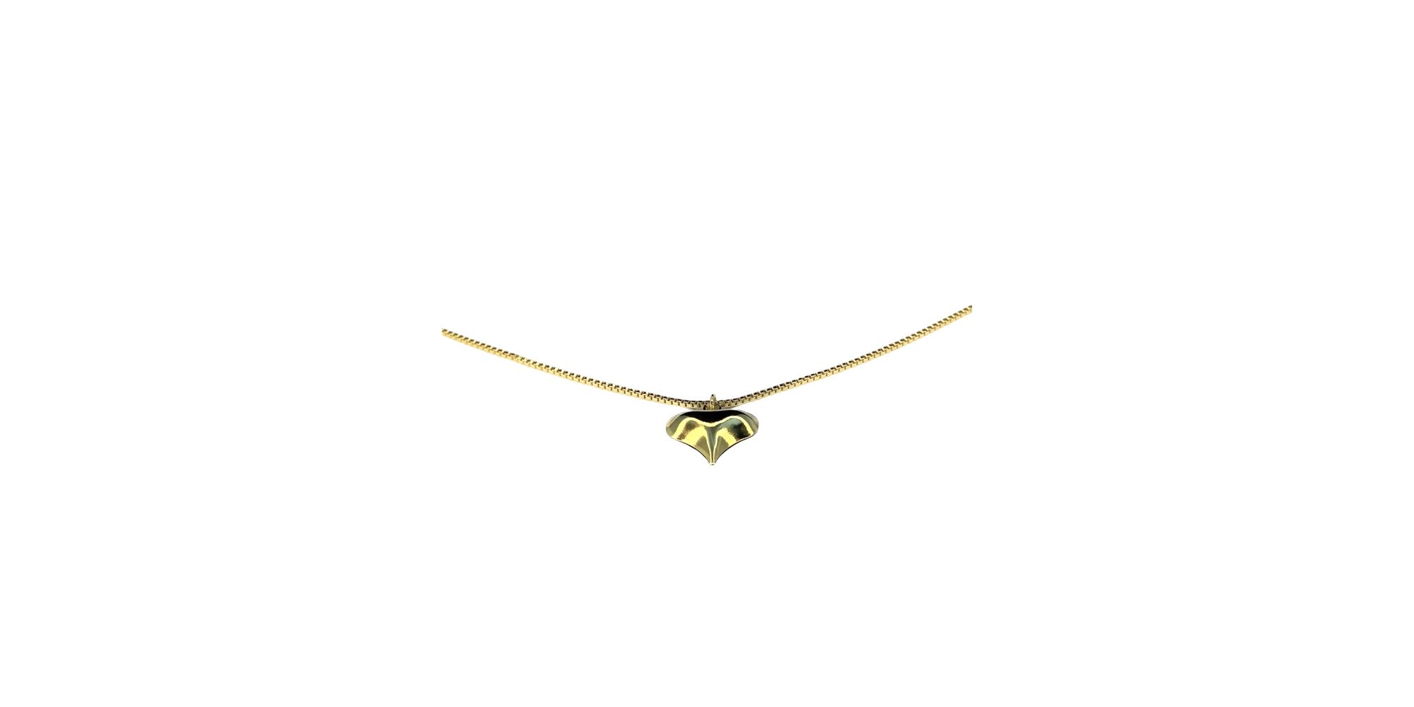 Colar Coração Pontiagudo Banhado A Ouro 18K