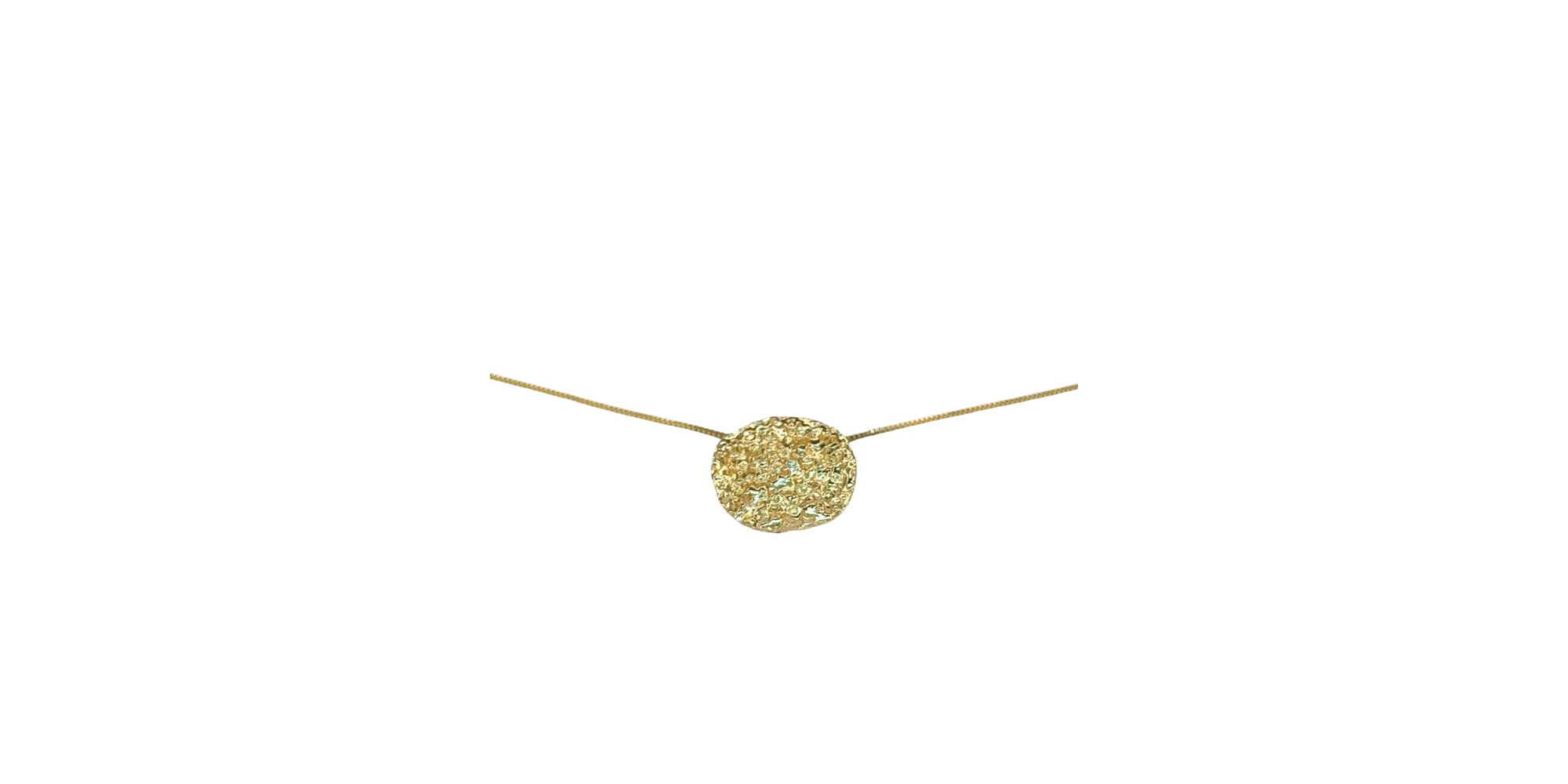 Colar Botão Textura Banhado A Ouro 18K