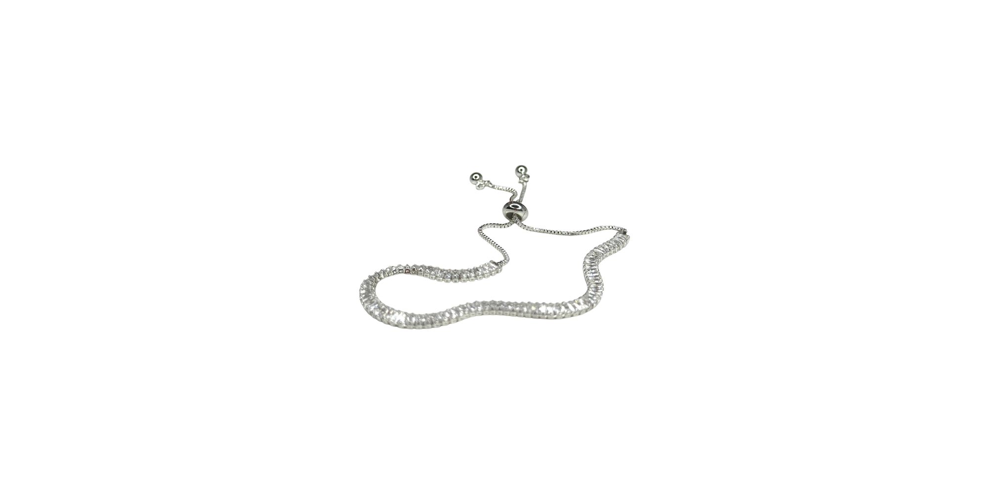 Pulseira Gravatinha Cravejada Zircônia Banhado A Prata 925