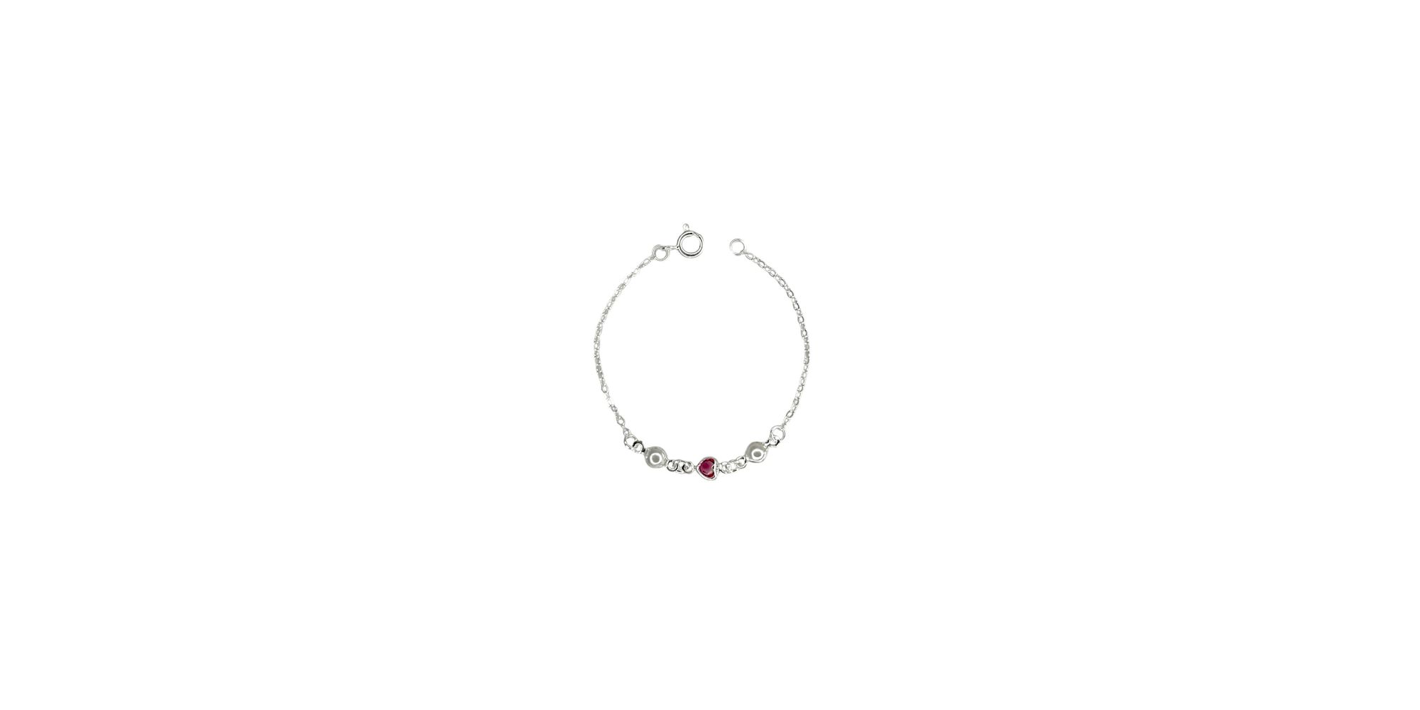 Pulseira Infantil Coração Pérola Banhado A Prata 9... - RC JOIAS BY RUDI