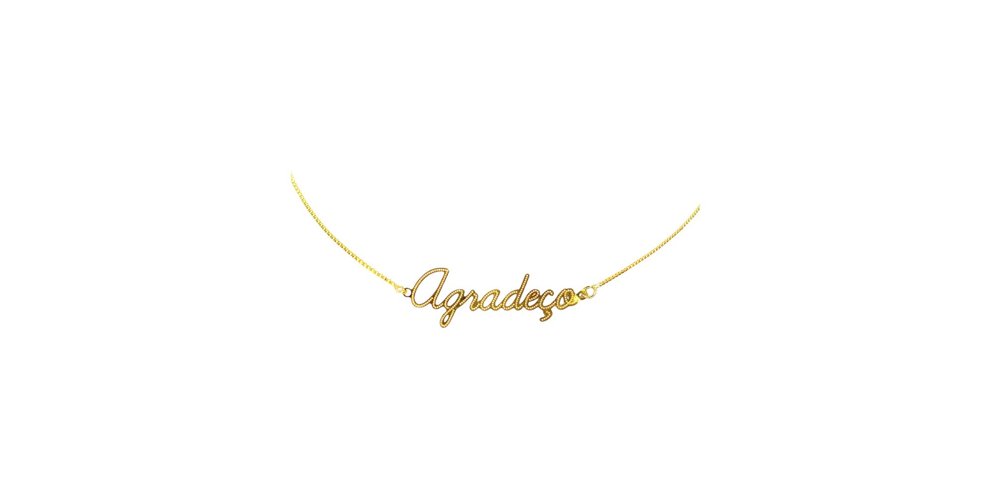 Colar Agradeço Banhado A Ouro 18K