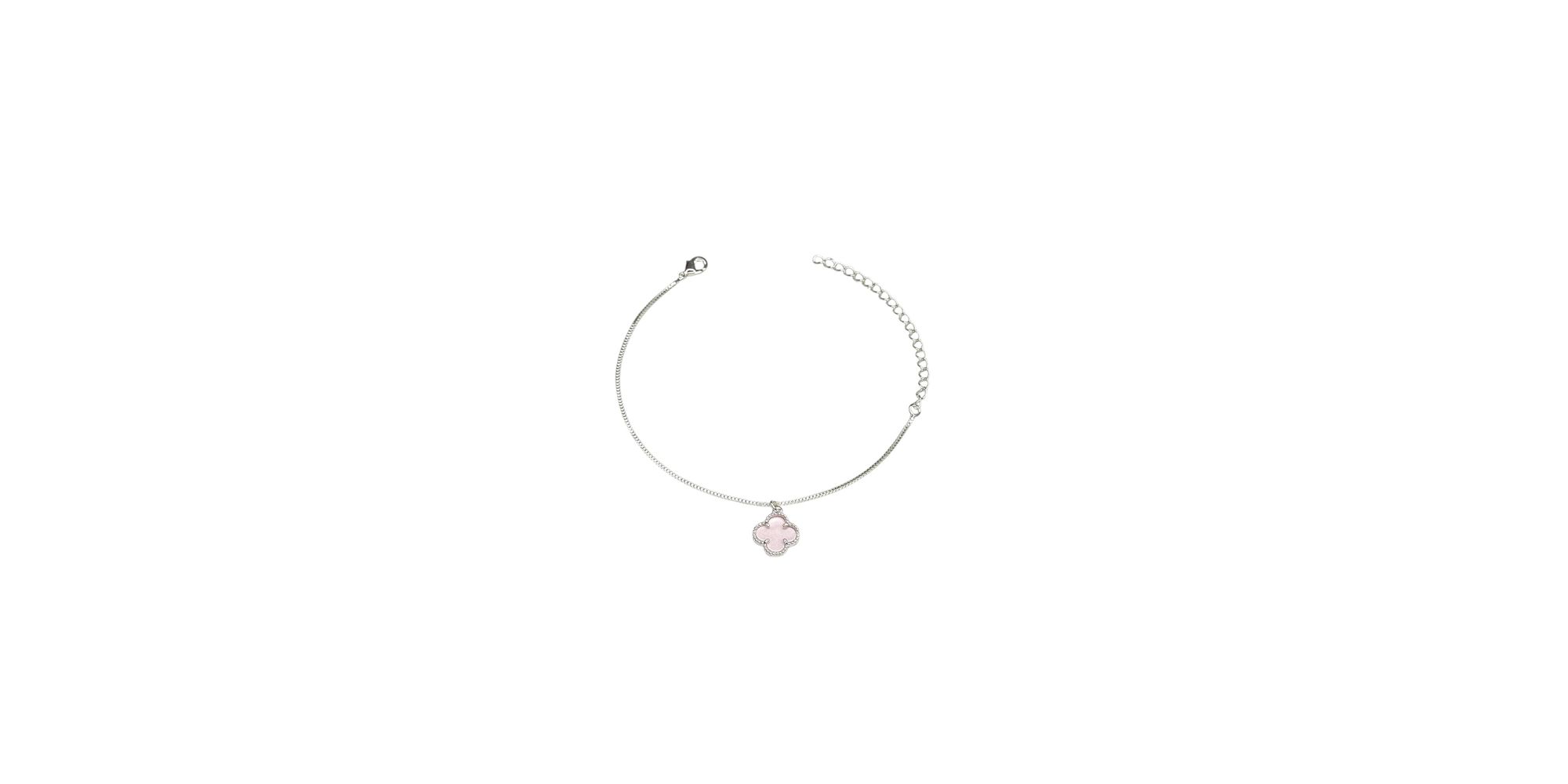 Pulseira Trevo Rosa Pendurado Banhado A Prata 925 ... - RC JOIAS BY RUDI