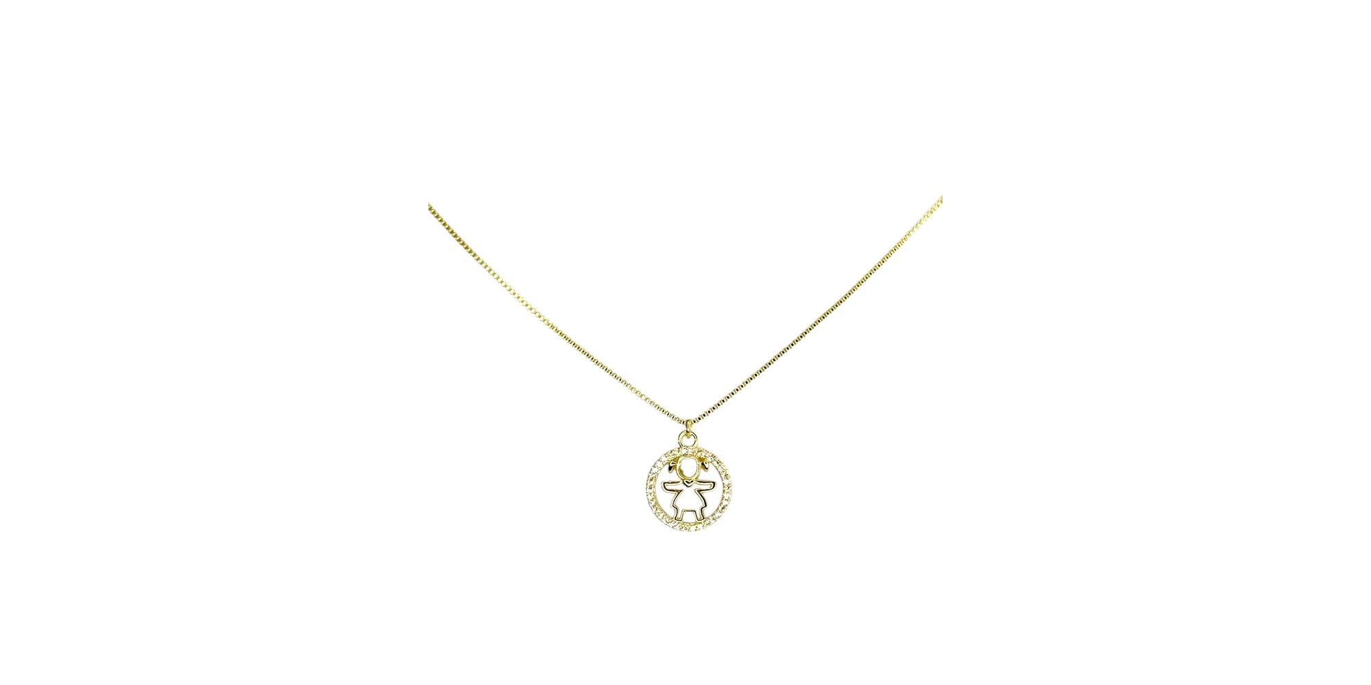 Colar Veneziana Menina Zircônia Banhado A Ouro 18K