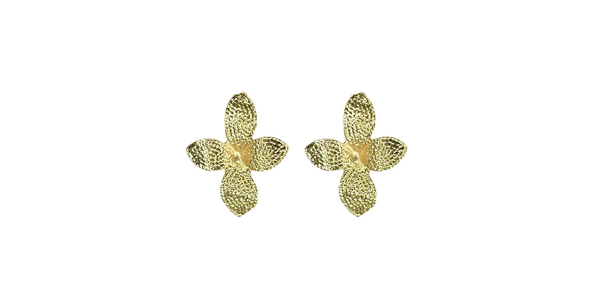 Brinco Flor Glamour Banhado a Ouro 18K