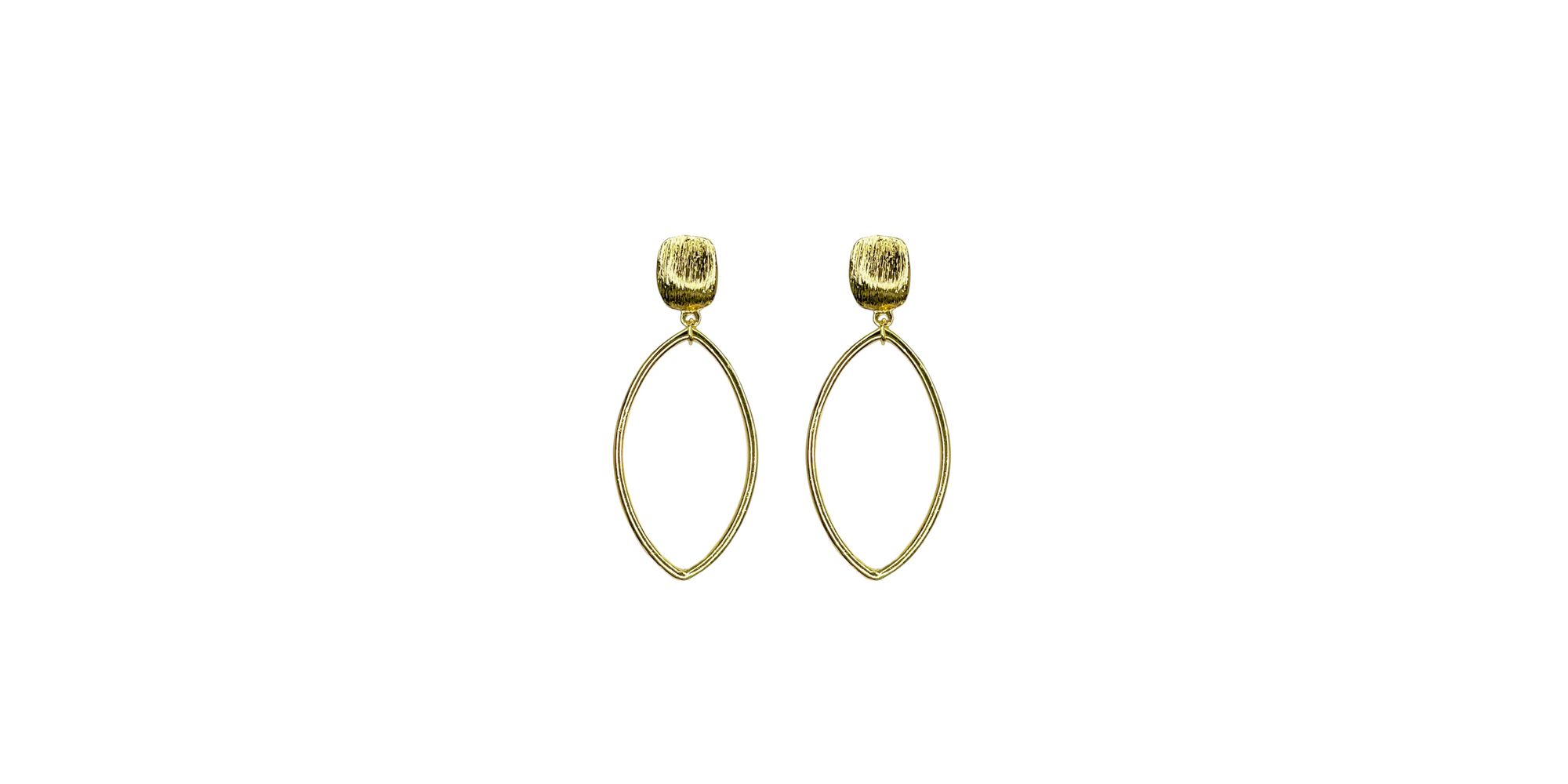 Brinco Oval Base Escoval Banhado A Outo 18K