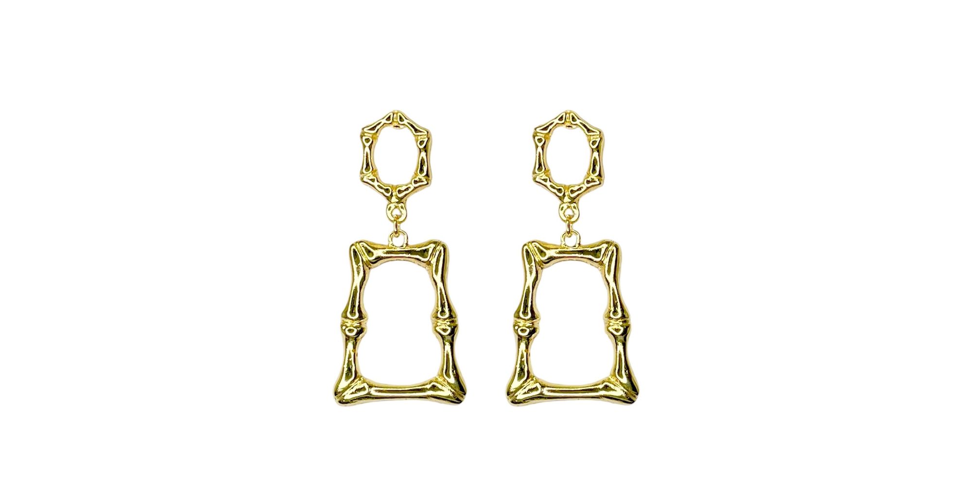 Brinco Moldura Requinte Banhado a Ouro 18K