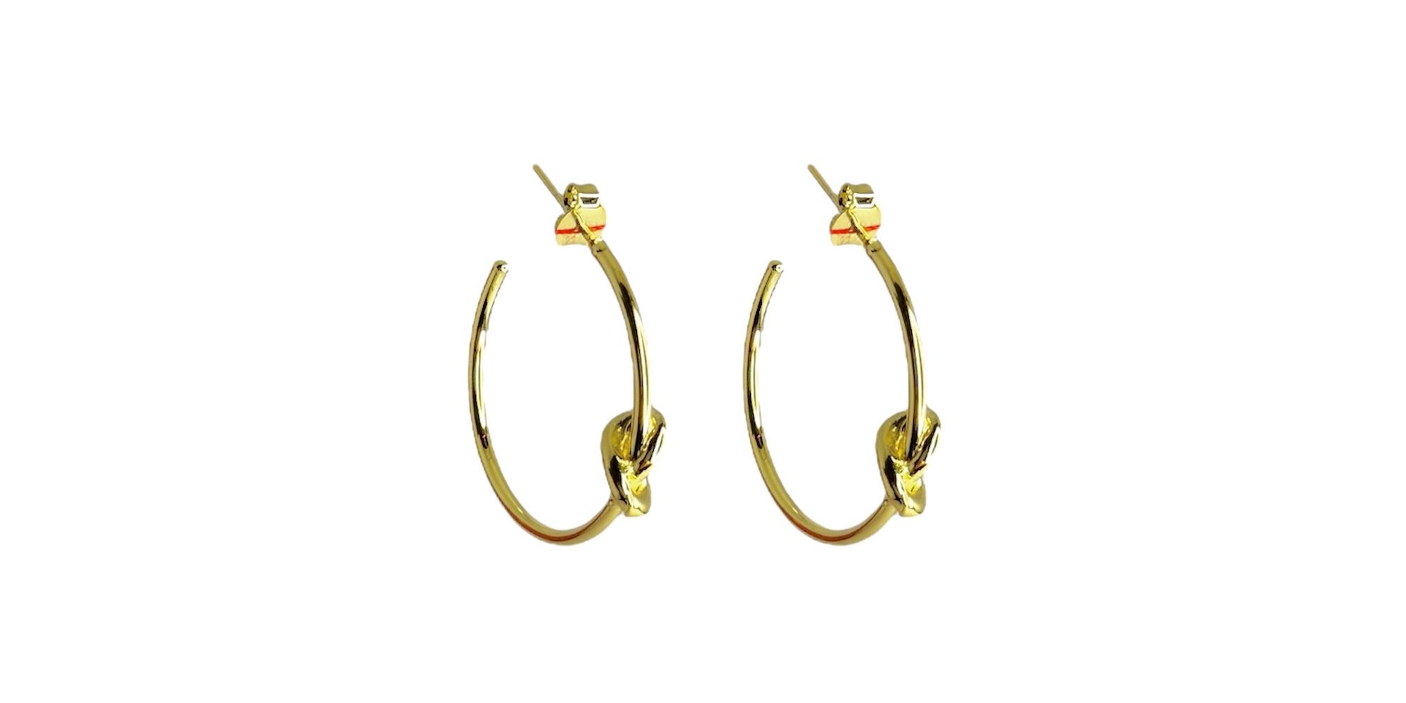 Brinco Argola Laço Banhado a Ouro 18K 