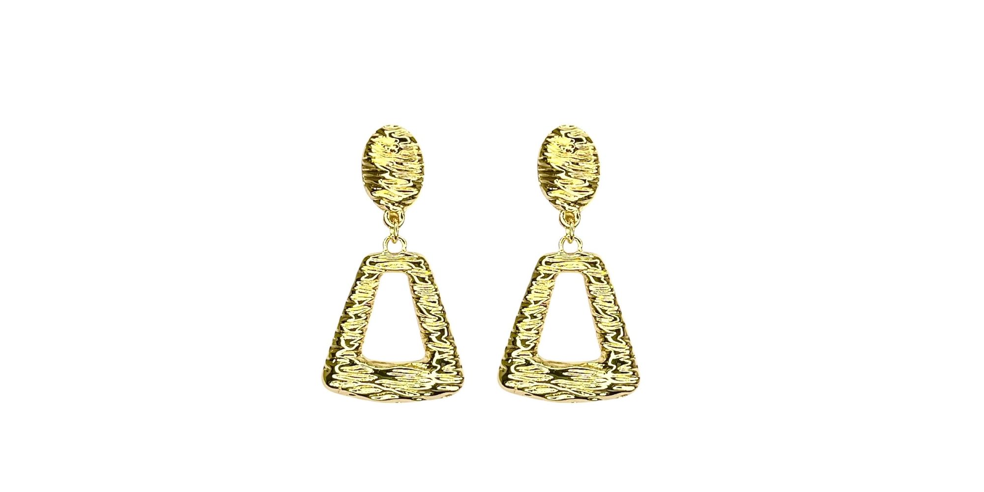 Brinco Glam Textura Banhado a Ouro 18K