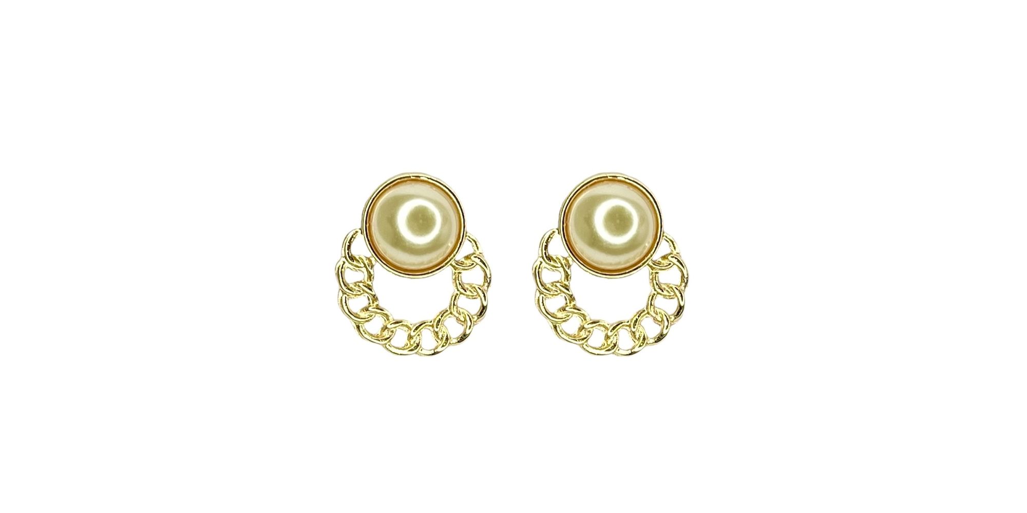 Brinco Pérola Grumet Banhado A Ouro 18K