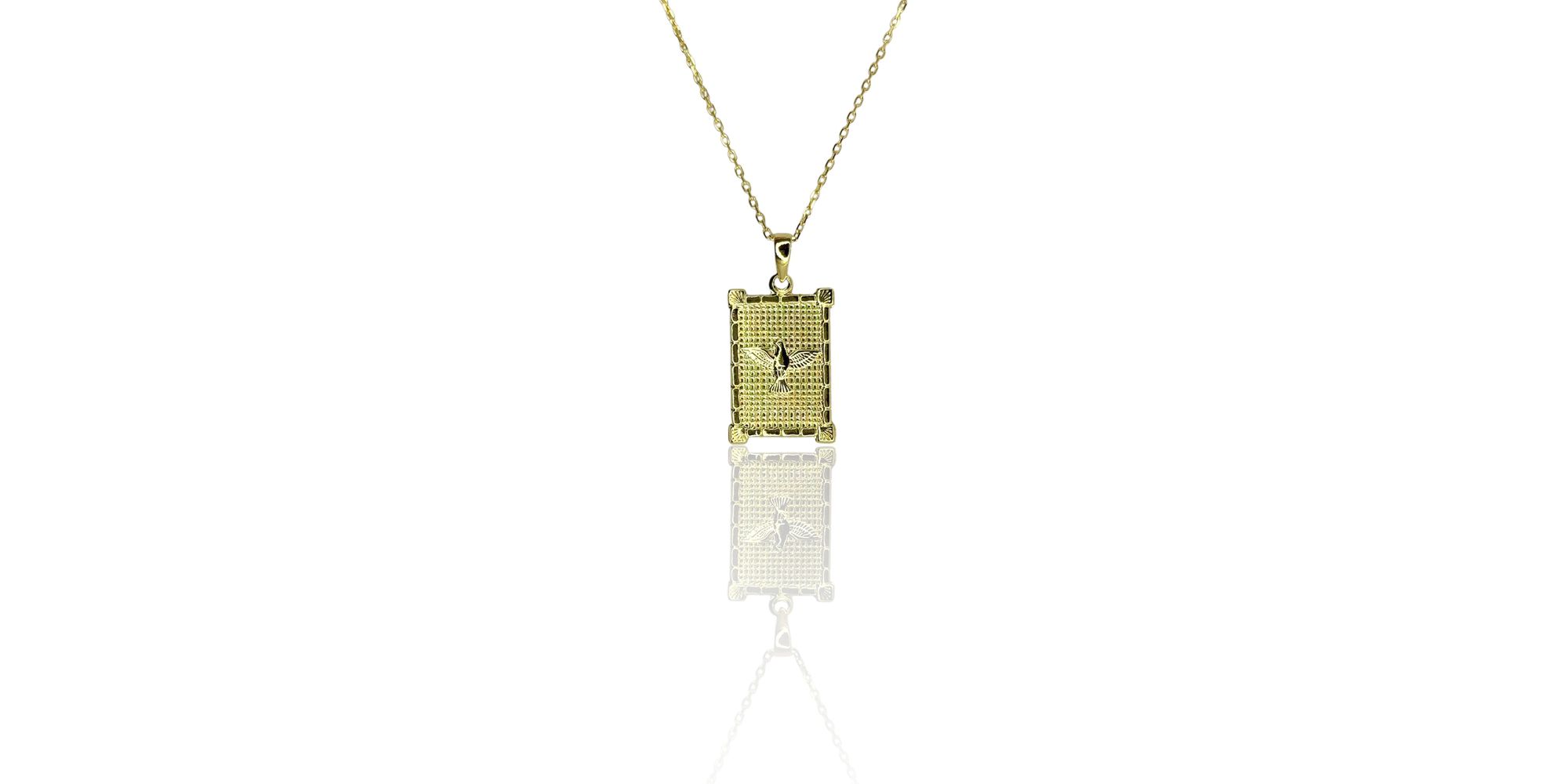 Pingente Espírito Santo Moldura Banhado A Ouro 18K