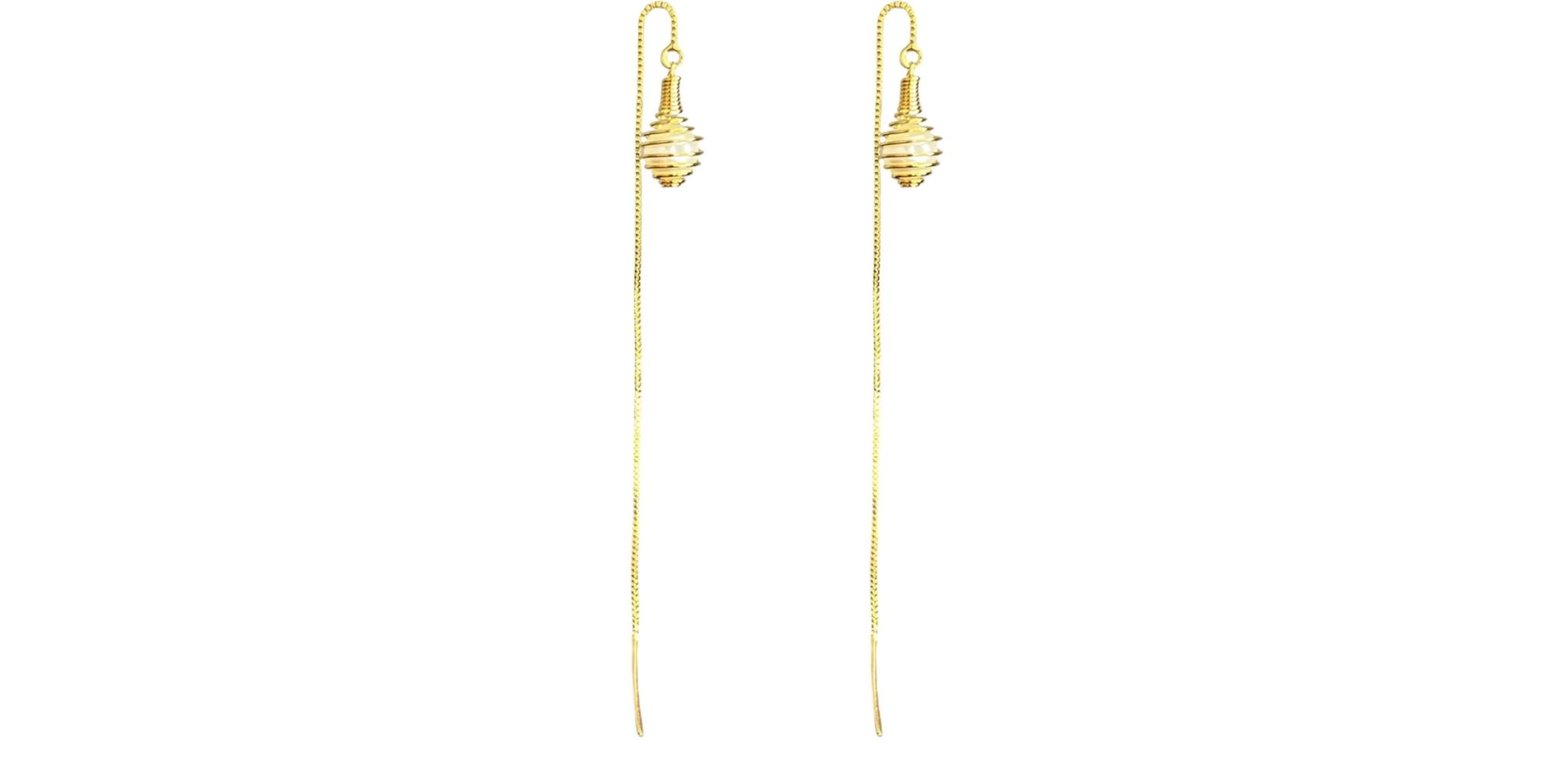 Brinco Costura Armadura Enrolada banhado A Ouro 18K