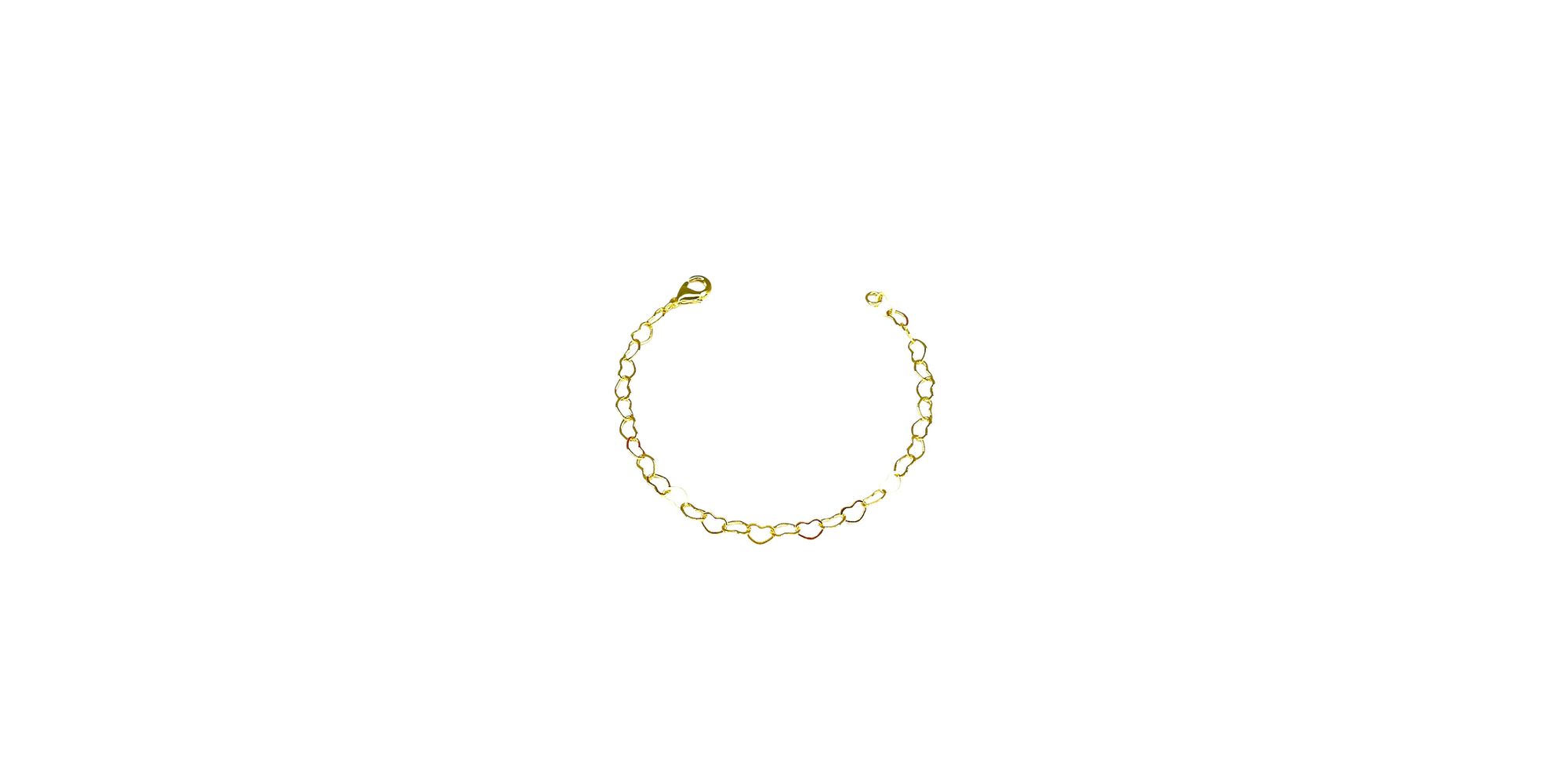 Pulseira Infantil Coração Vazado Banhado a Ouro 18... - RC JOIAS BY RUDI