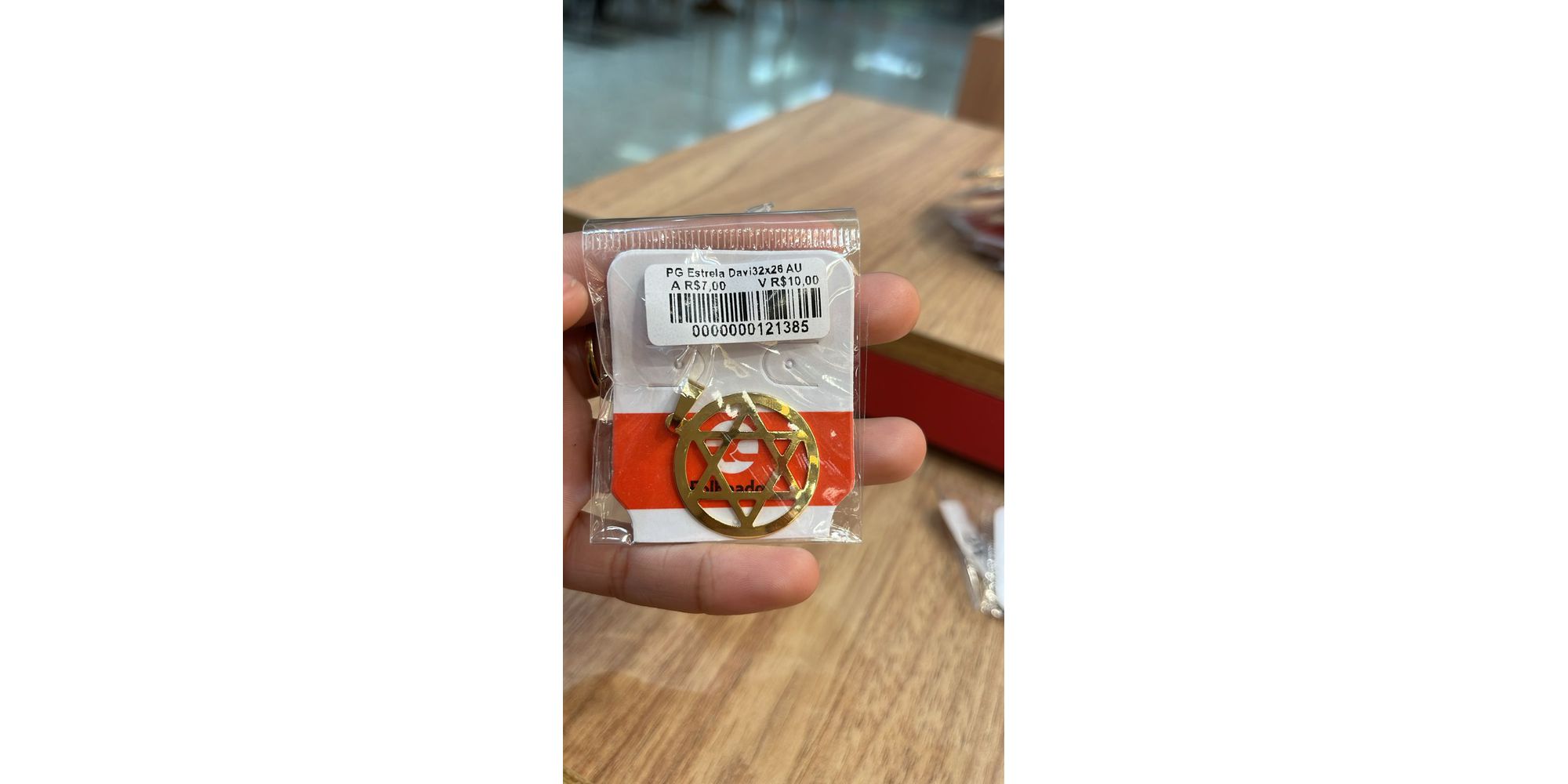Pingente Estrela Davi 32x26 Banhado A Ouro 18k