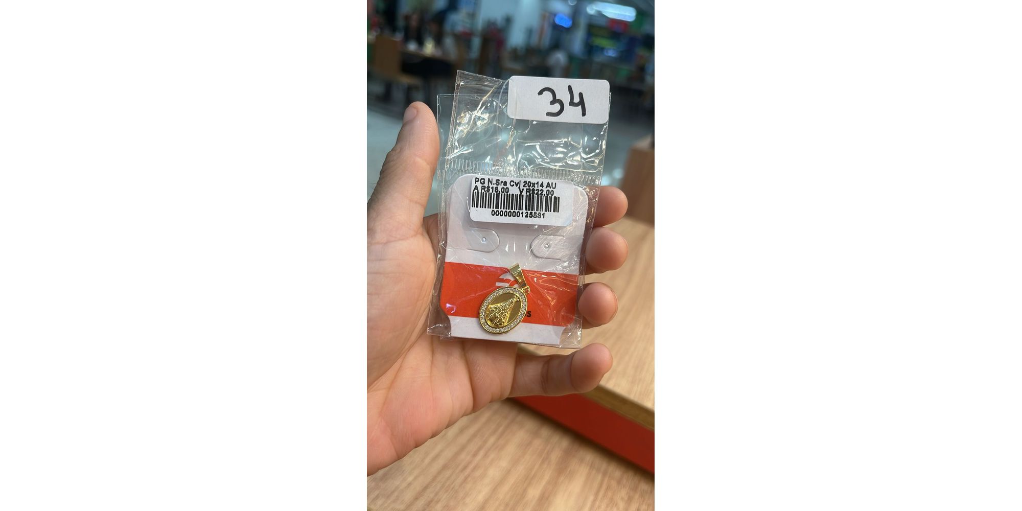 Pingente Nossa Senhora Cravejado Banhado A Ouro 18K