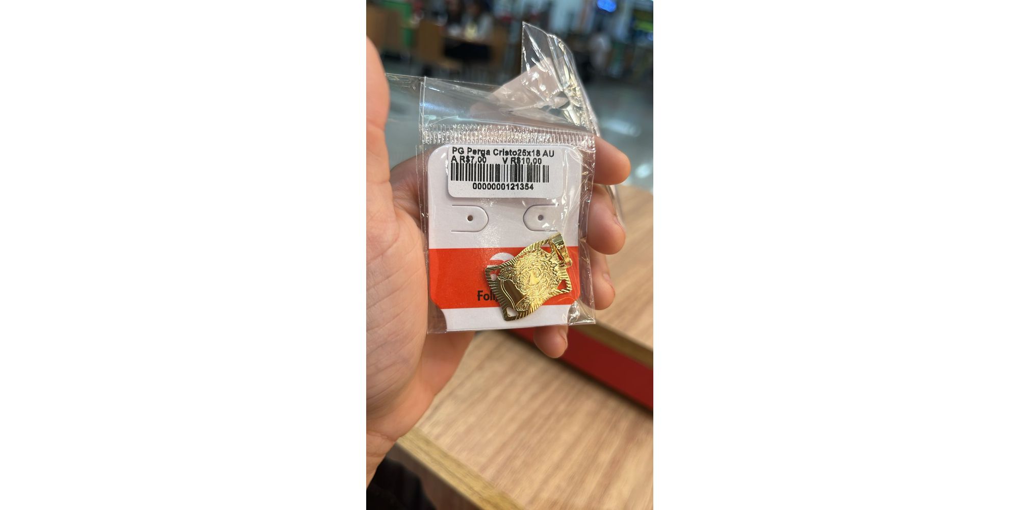 Pingente Pergaminho Cristo Banhado A Ouro 18K