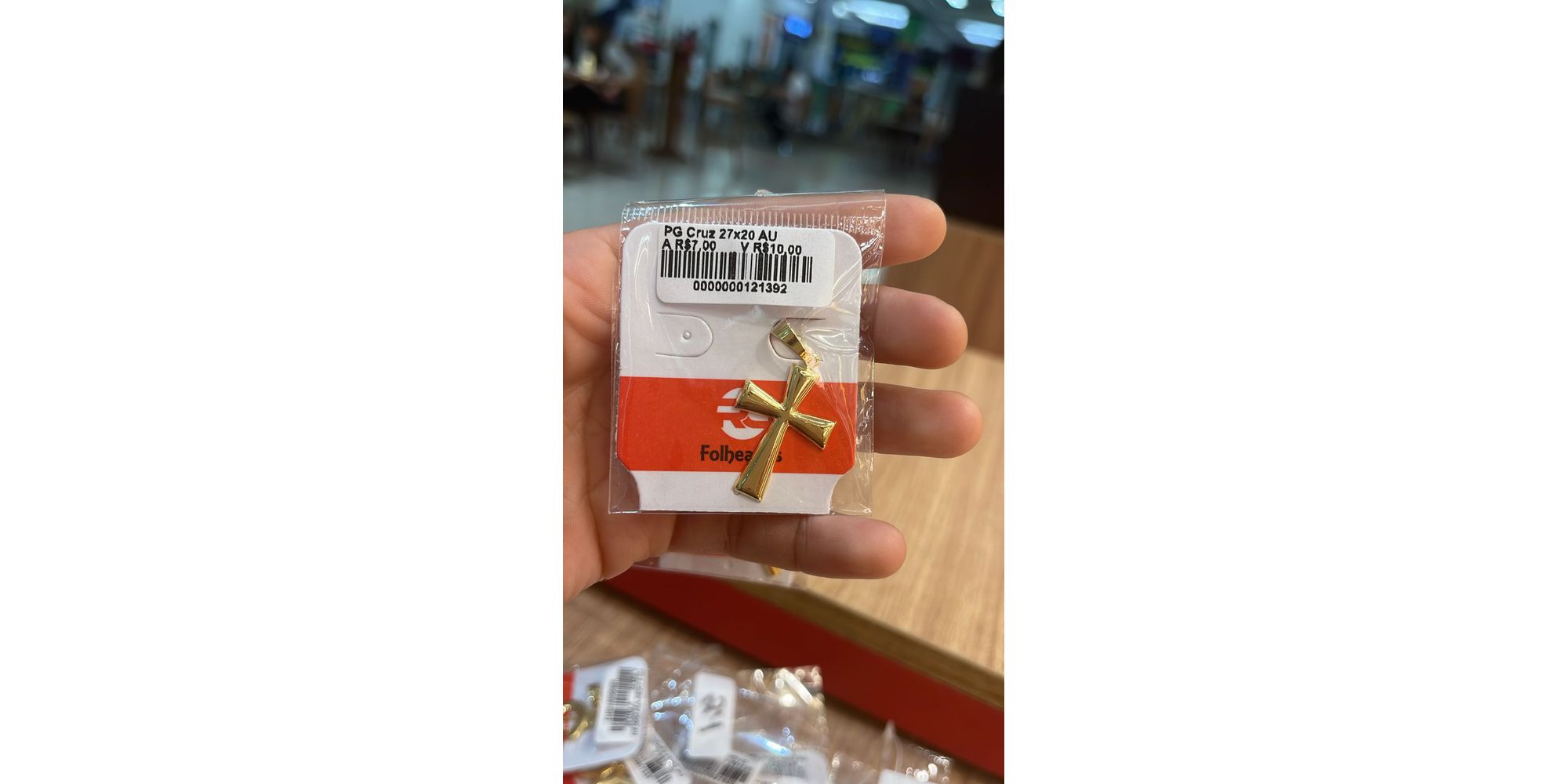 Pingente Cruz Banhado A Ouro 18k