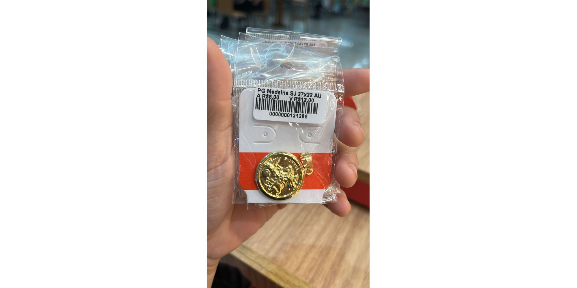 Pingente Medalha São Jorge 27x22 Banhado A Ouro 18K