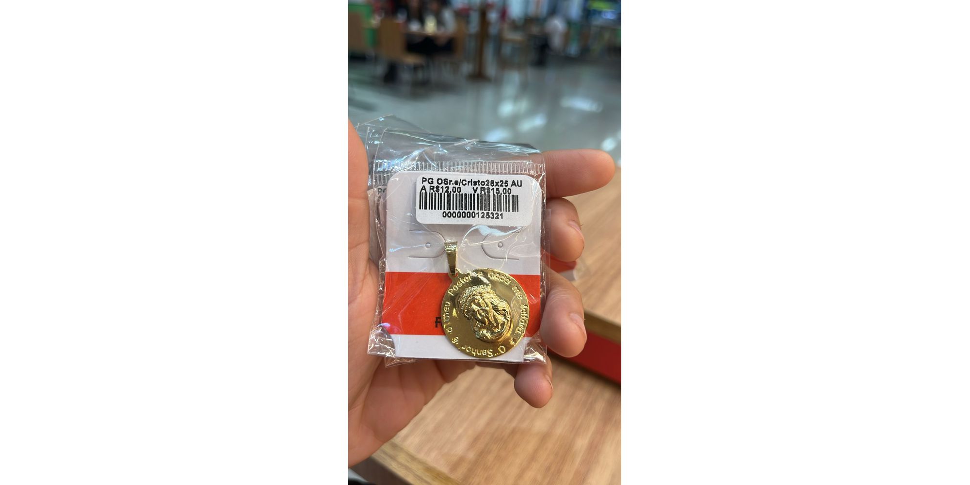 Pingente O Senhor É Meu Pastor Cristo Banhado A Ouro 18K