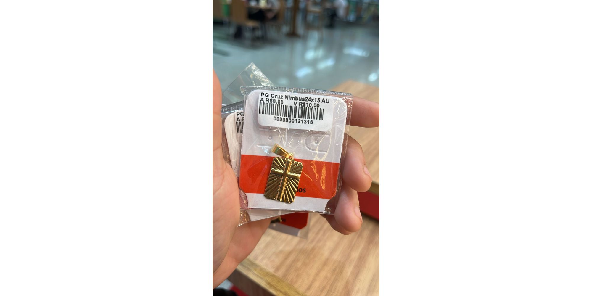 Pingente Cruz Nimbus Banhado A Ouro 18K
