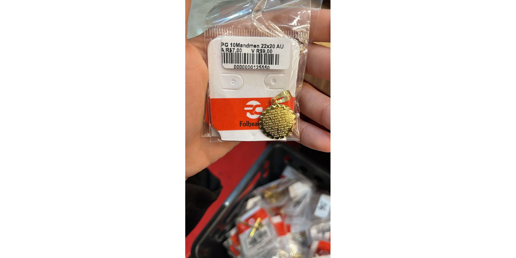 Pingente Dez Mandamentos Banhado A Ouro 18k