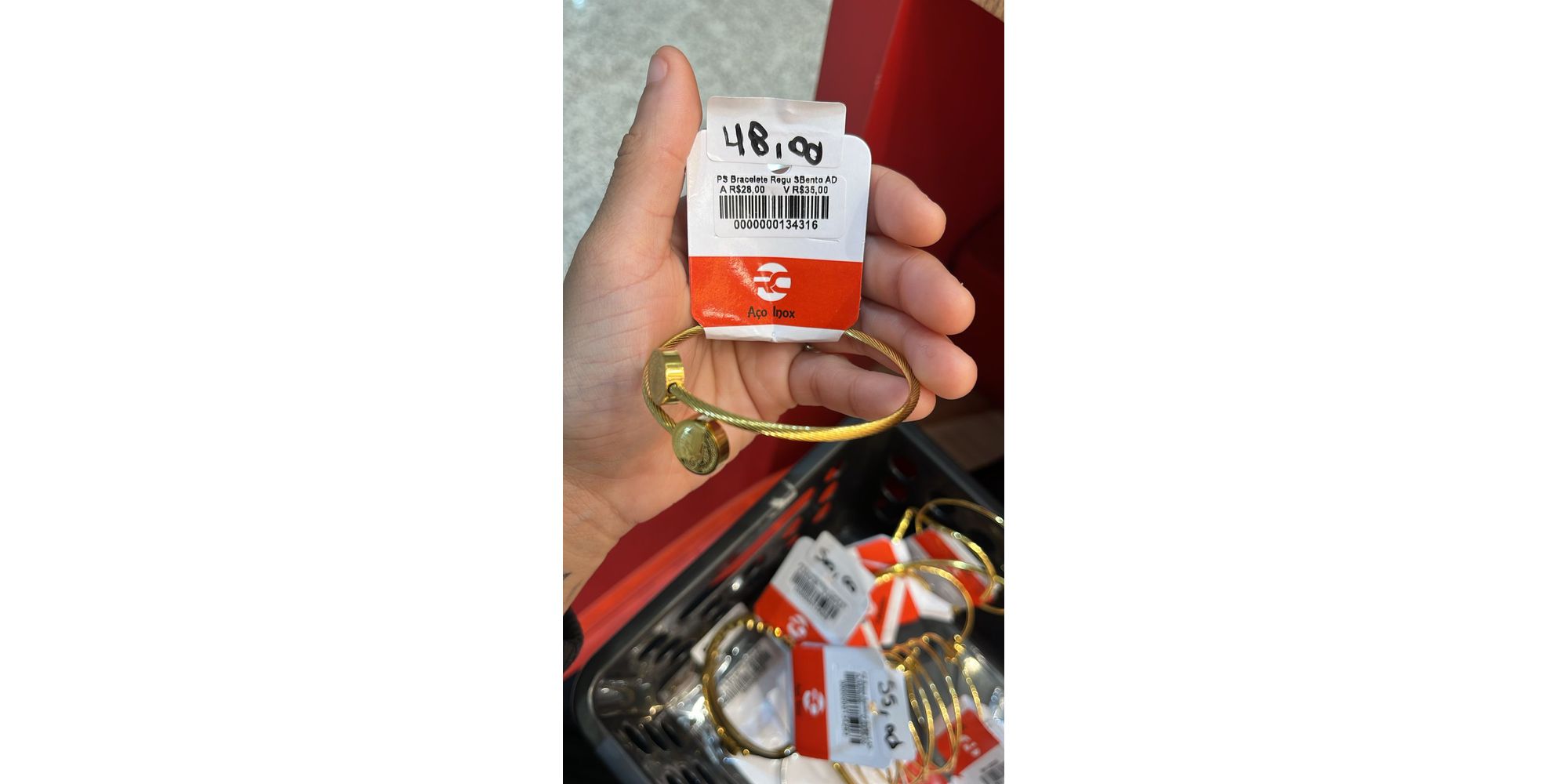 Pulseira Bracelete Regulável São Bento Aço Dourado... - RC JOIAS BY RUDI
