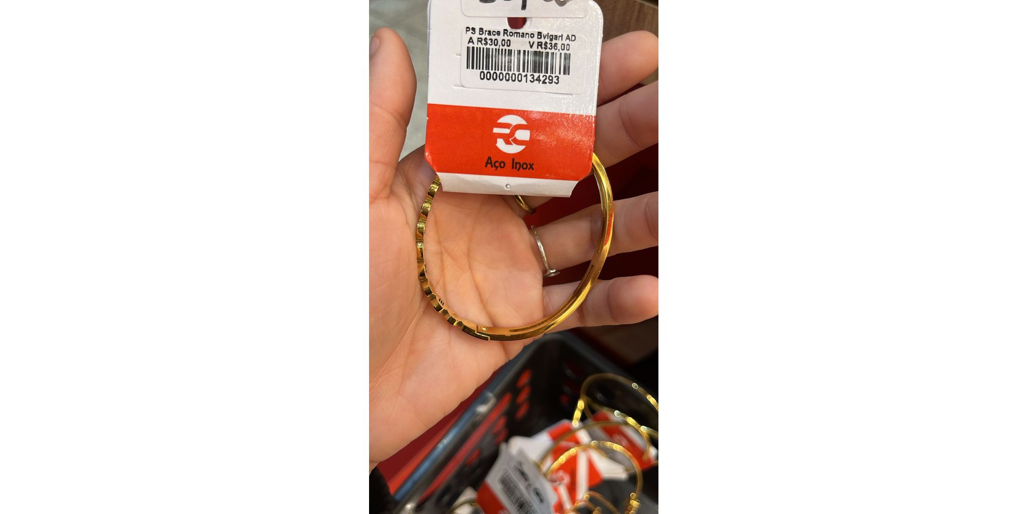 Pulseira Bracelete Romano Bvlgari Aço Dourado - 0... - RC JOIAS BY RUDI