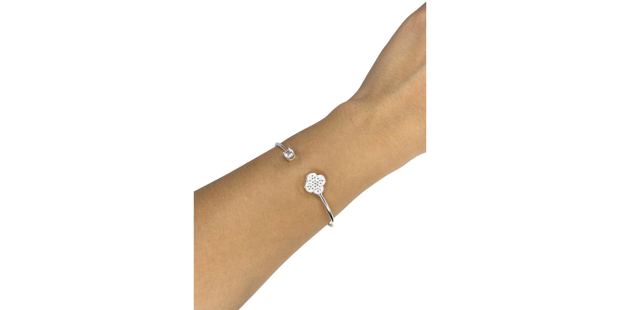 Pulseira Bracelete Trevo Banhado A Prata 925 - 000... - RC JOIAS BY RUDI