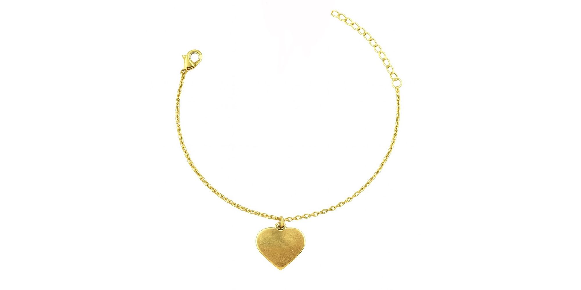 Pulseira Coração Chapada Banhado A Ouro 18K