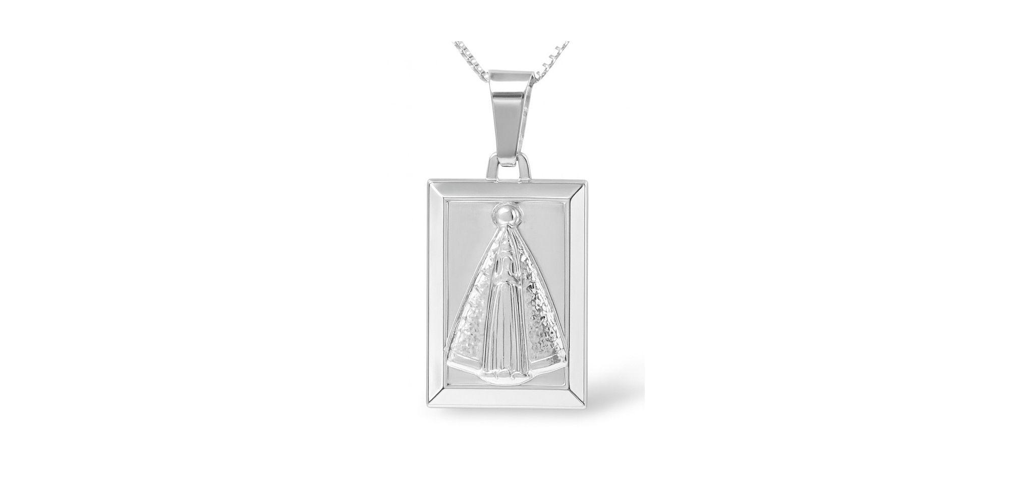 Pingente Placa Nossa Senhora Banhado A Prata 925