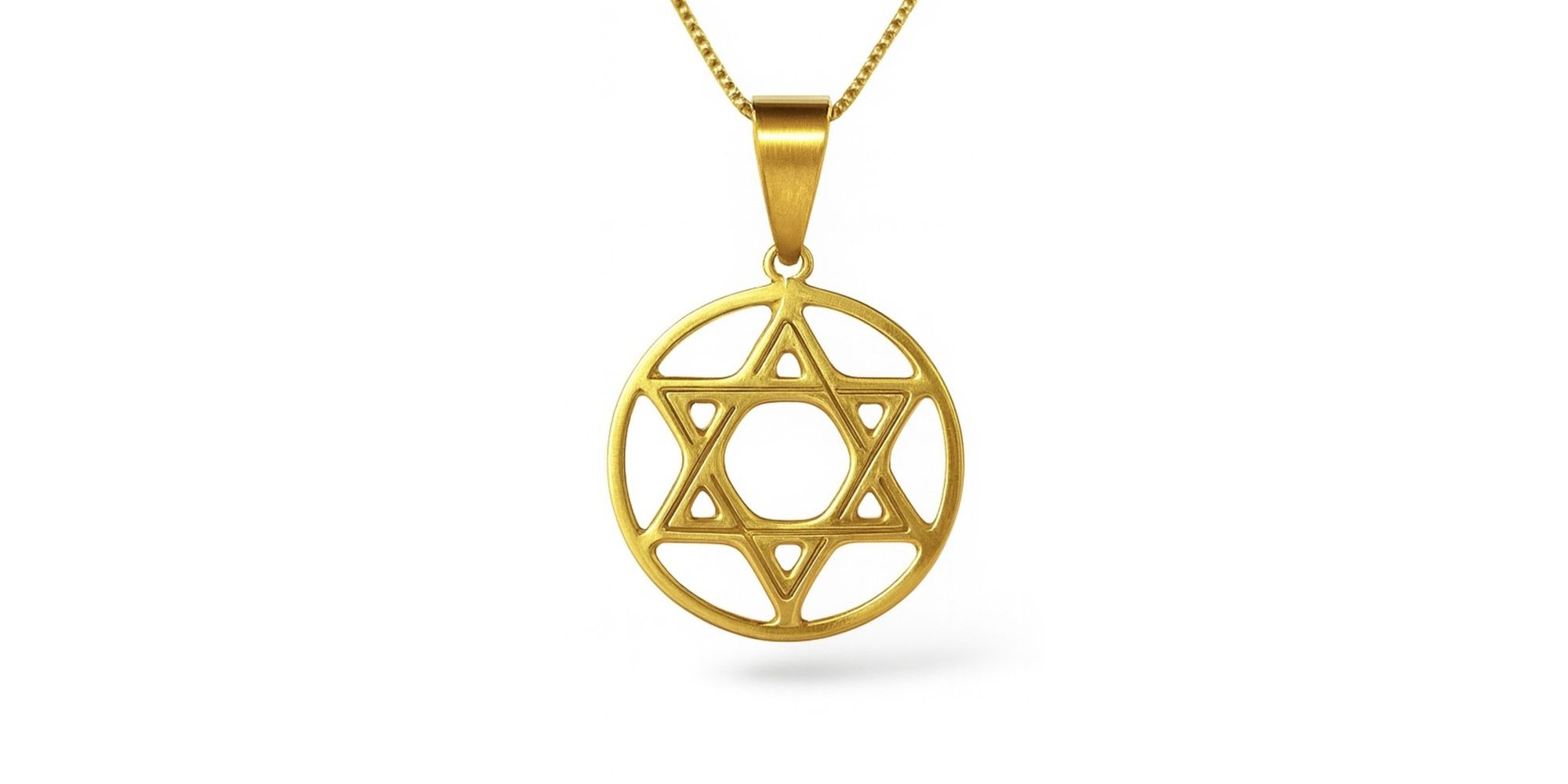 Pingente Estrela Davi 23x20 Aço Dourado 