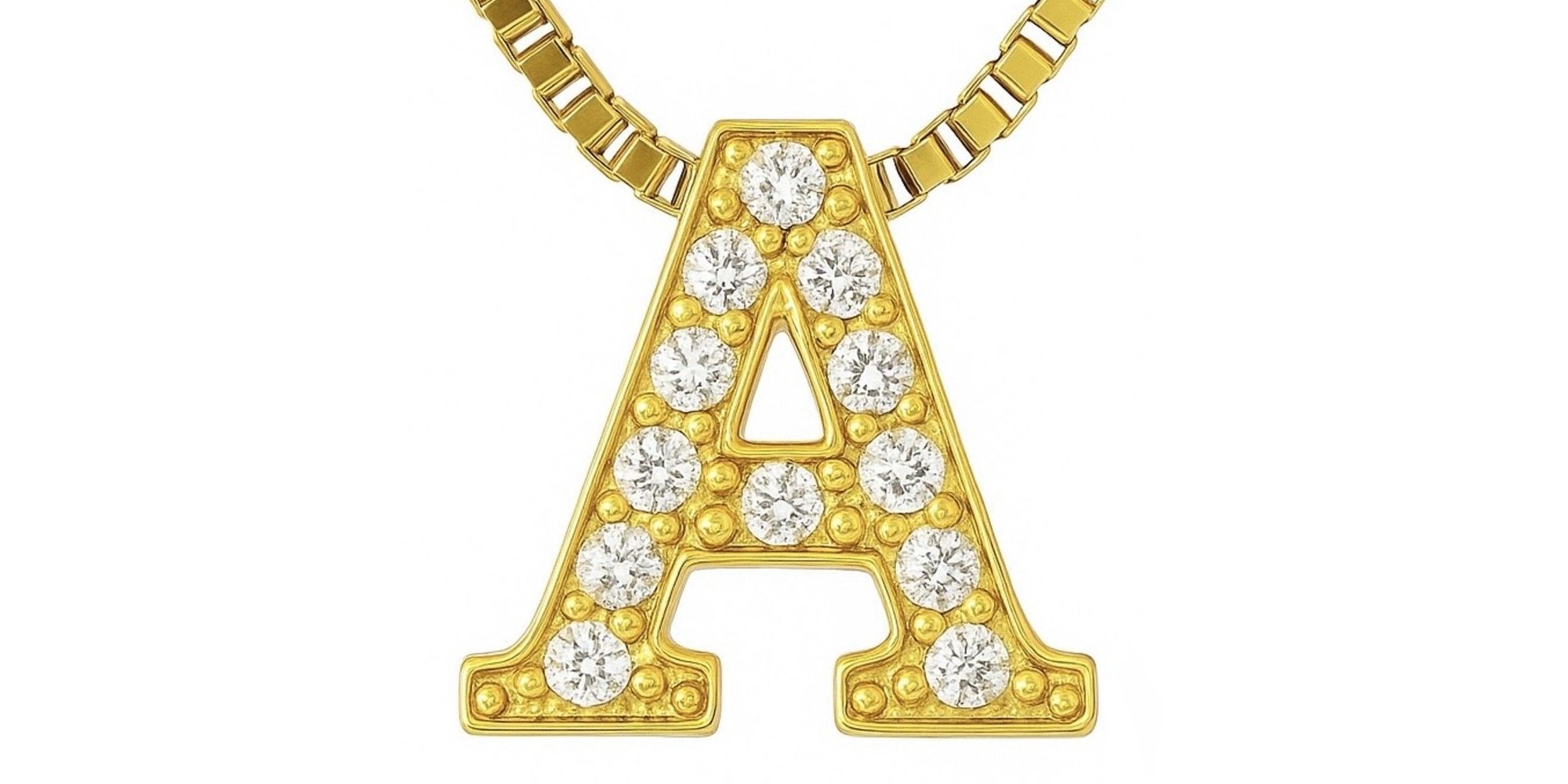 Pingente Letra A Cravejada Zircônia Banhado A Ouro 18K