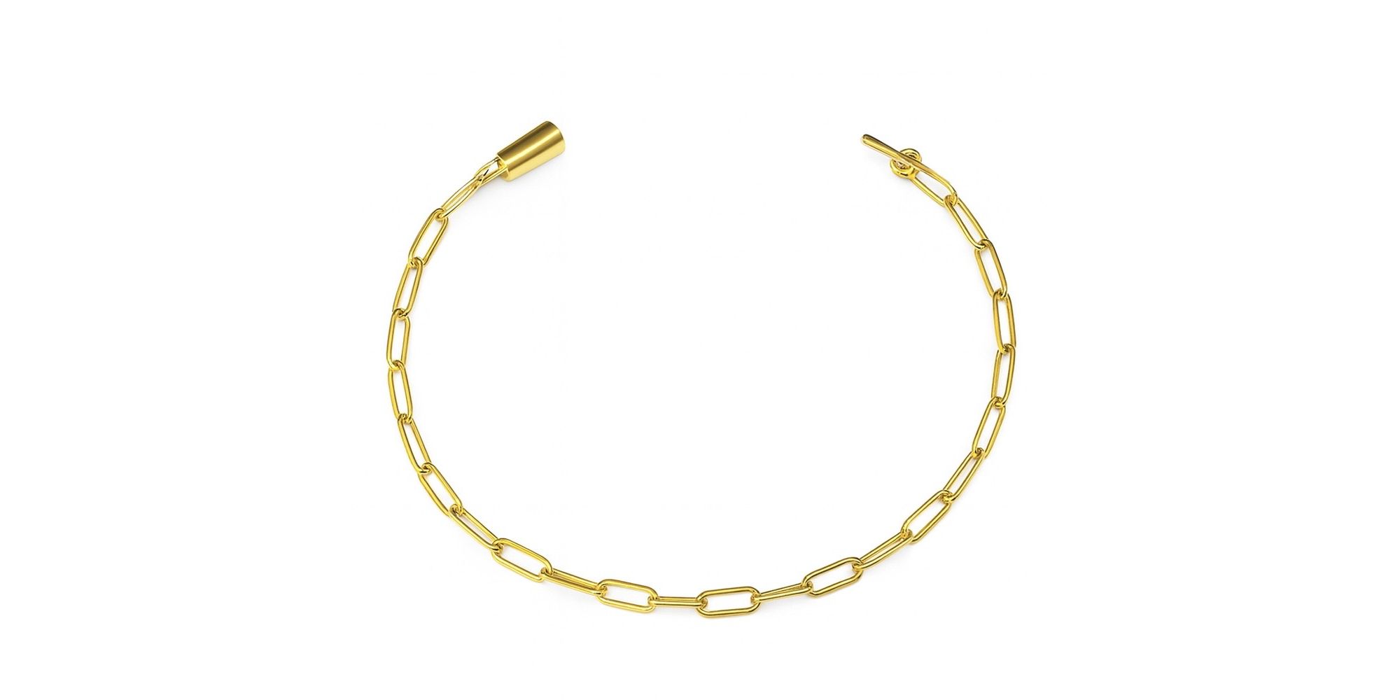 Pulseira Cartier Alongado Fecho Canhão Banhado A Ouro 18k 