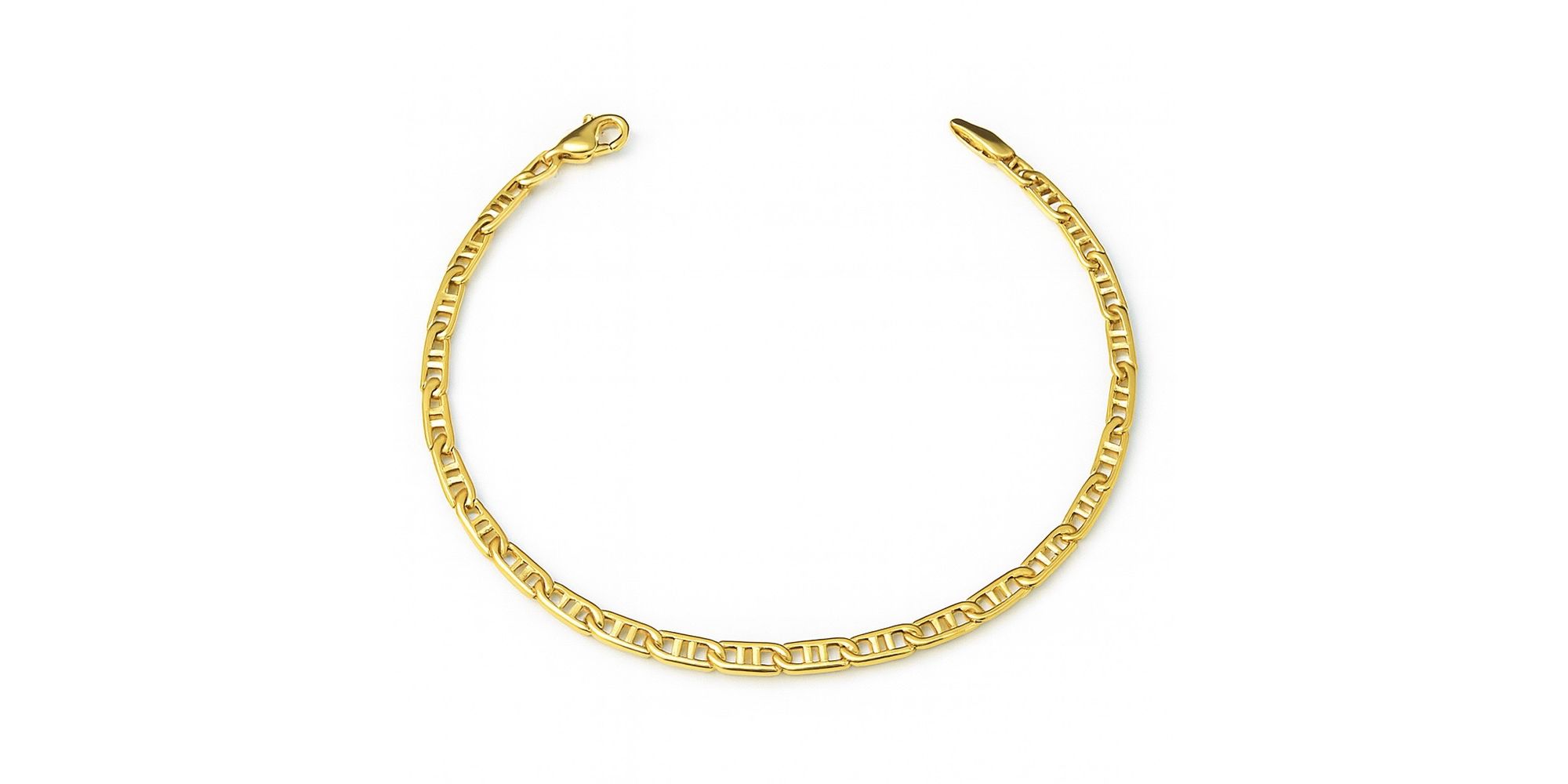 Pulseira Piastrine Fecho Mosquetinho Banhado a Ouro 18K.