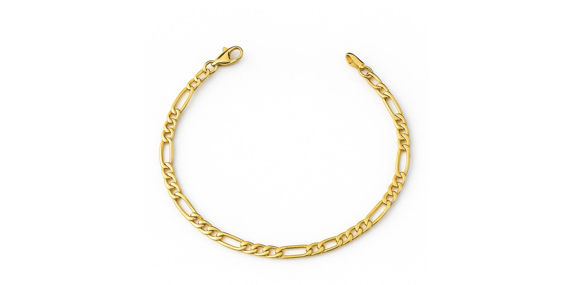 Pulseira 3x1 Chapada Fecho Lagosta Banhado A Ouro 18K.