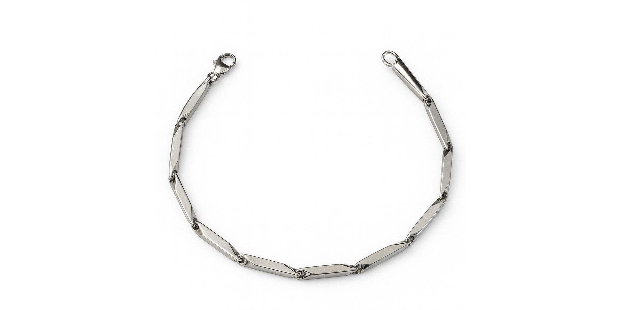 Pulseira Espelhada Fecho Lagosta Banhado Aço Inoxidável.