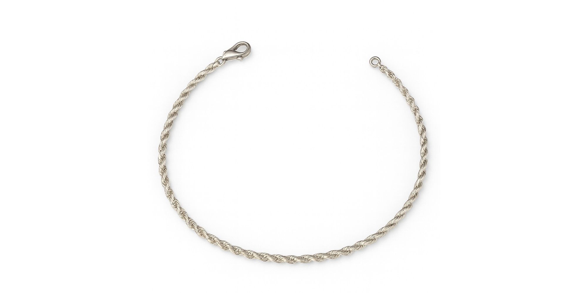 Pulseira Cordão Baiano Fecho Lagosta Banhado A Prata 925.