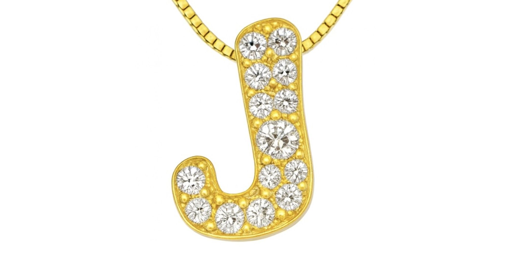 Pingente Letra J Cravejado Banhado a Ouro 18K