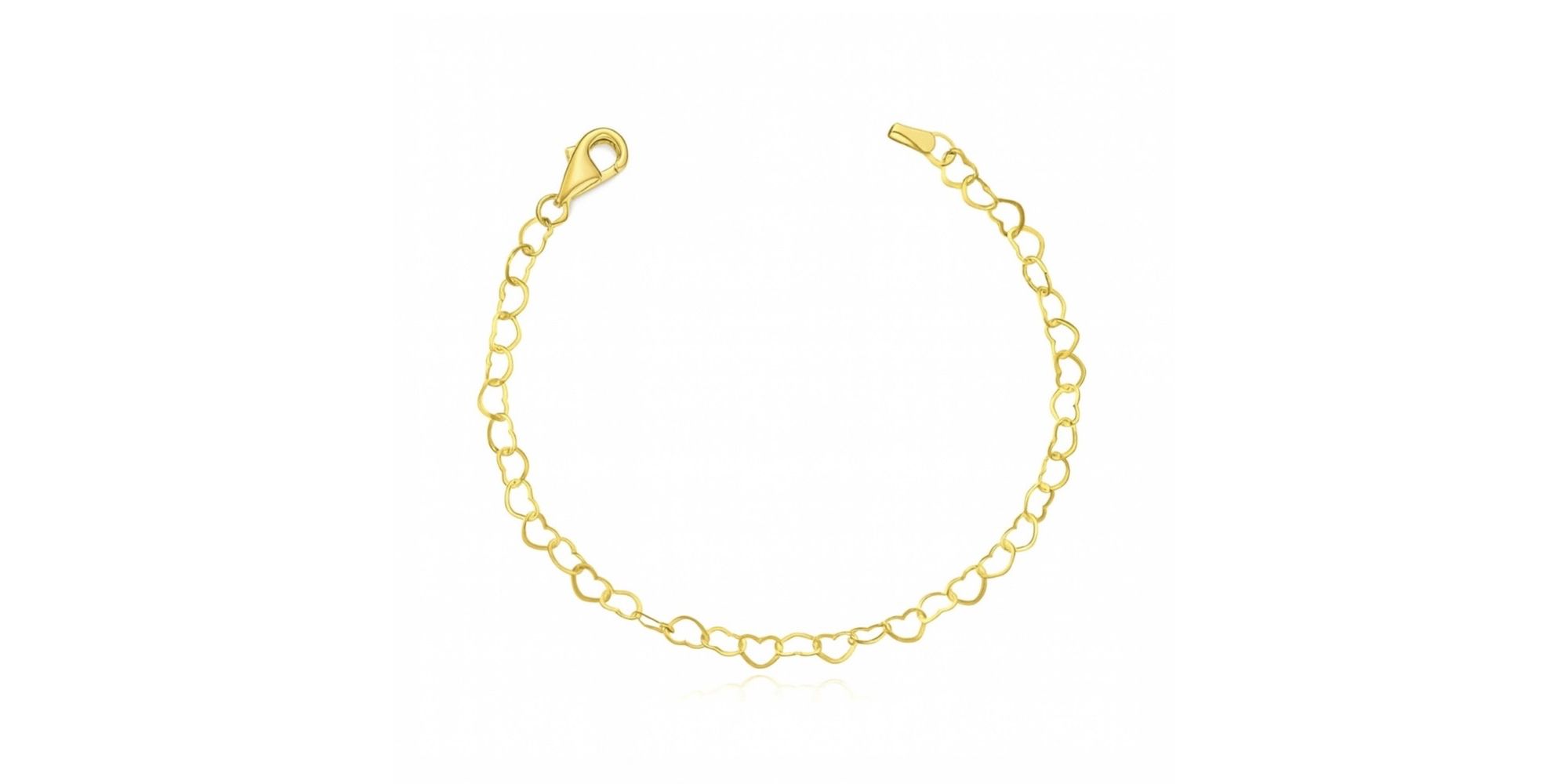 Pulseira Infantil Coração Vazado Banhado a Ouro 18K