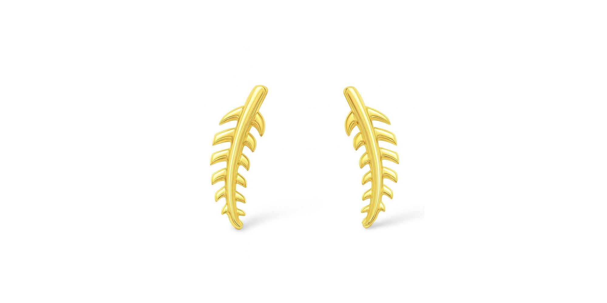 Brinco Folha Vazada Banhado a Ouro 18K