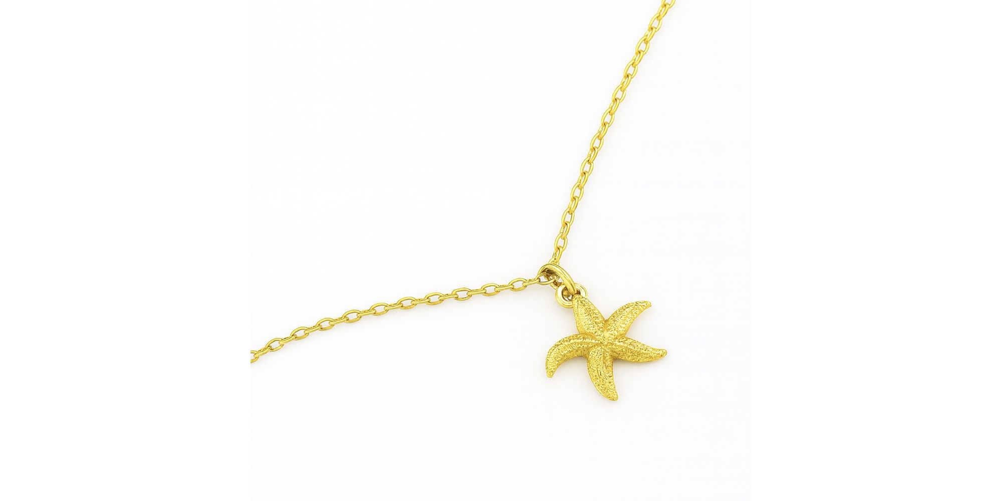 Tornozeleira Estrela Do Mar Pendurado Banhado A Ouro 18k