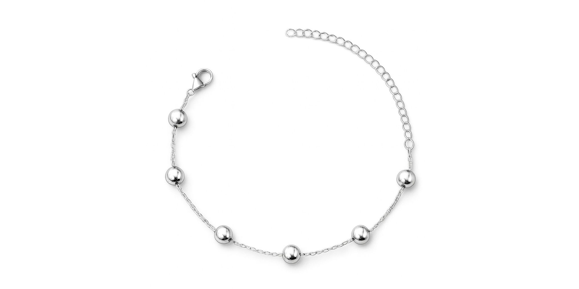 Pulseira Seis Botões Espaçada AB Banhado A Prata 925.