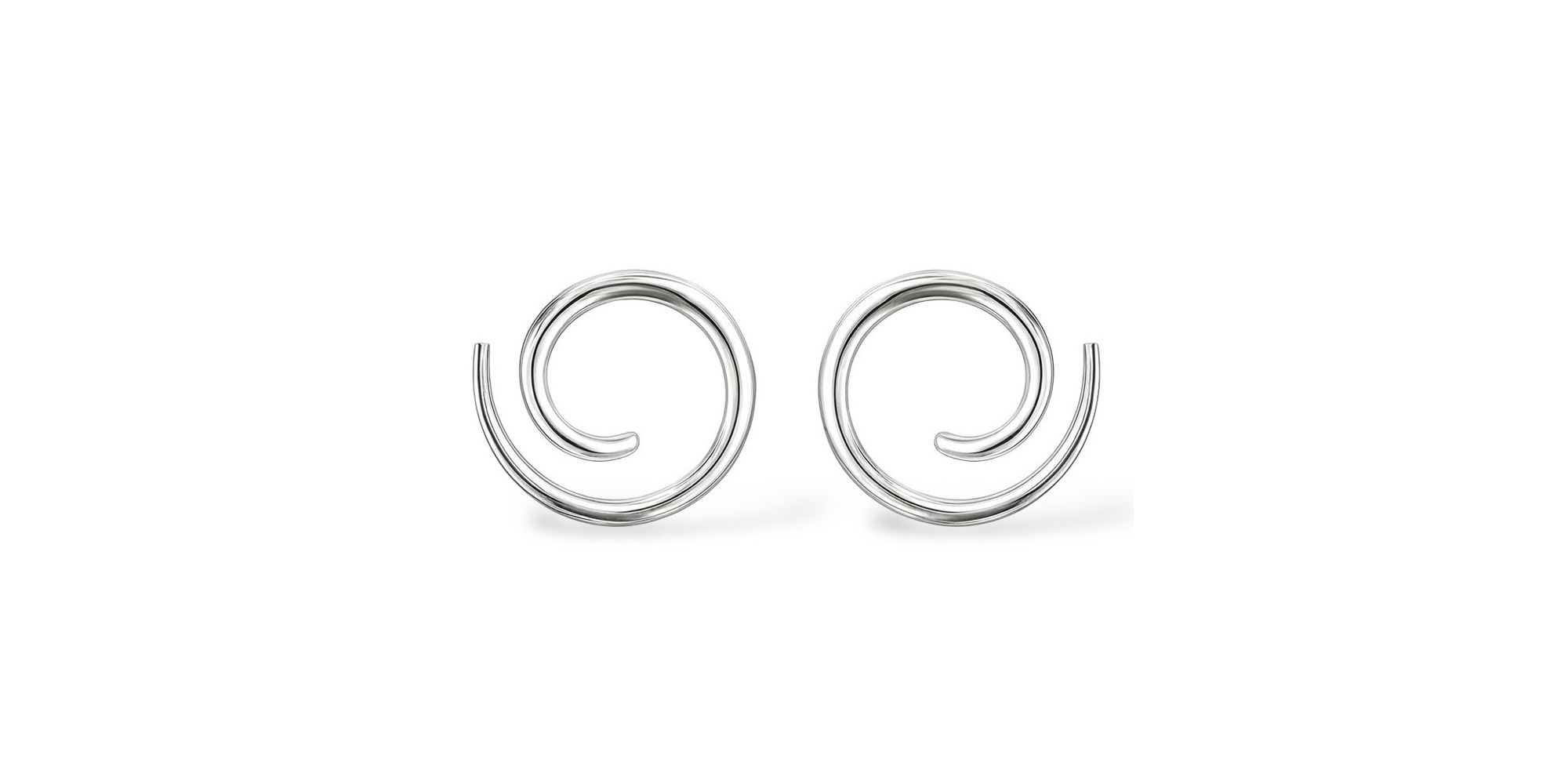 Brinco Aspiral Grande Banhado a Prata 925