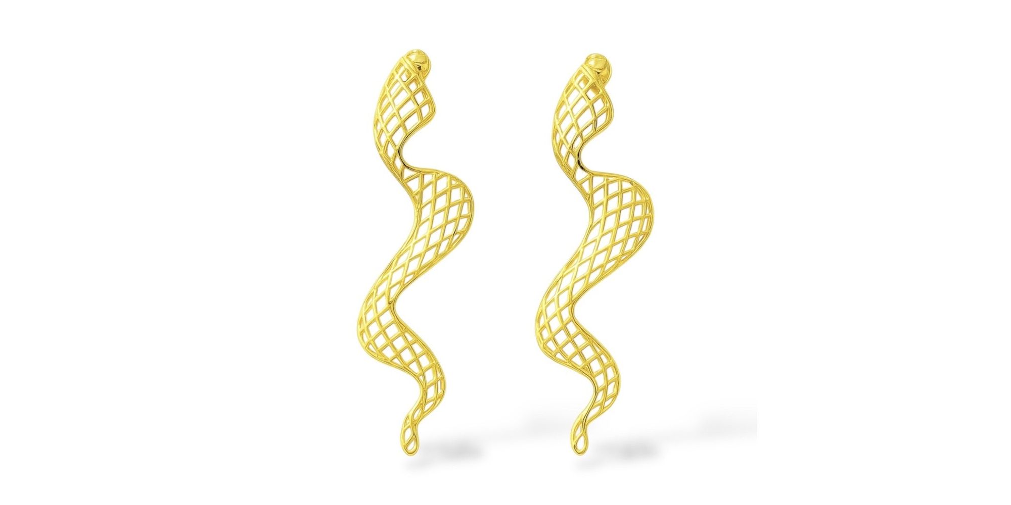 Brinco Serpentinha Banhado a Ouro 18K