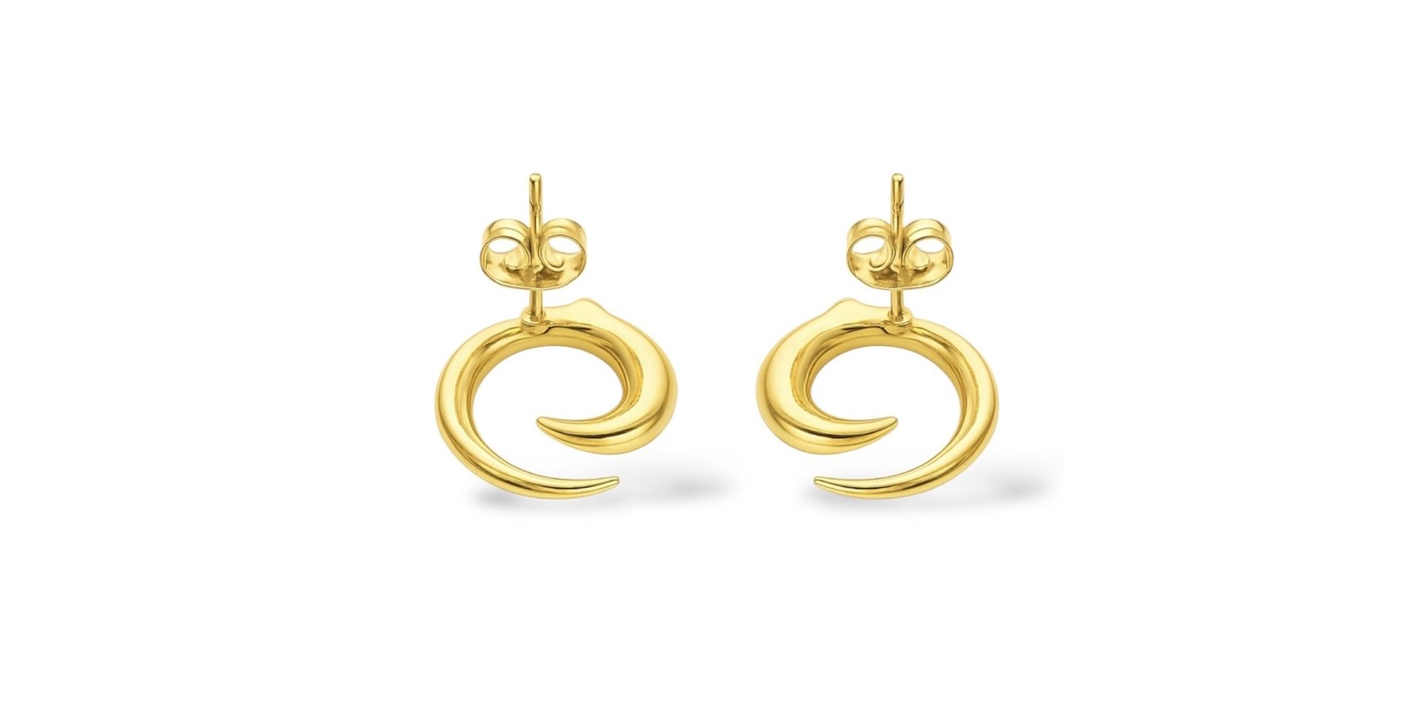 Brinco Espiral Pequeno Banhado a Ouro 18K 